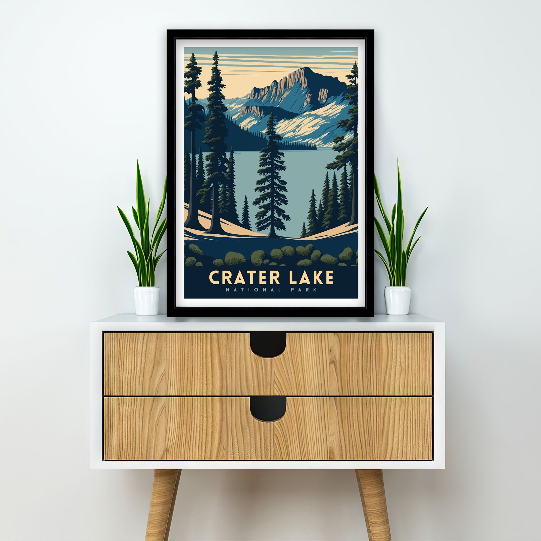 Crater Lake National Park Travel Poster | Oregon Art Print