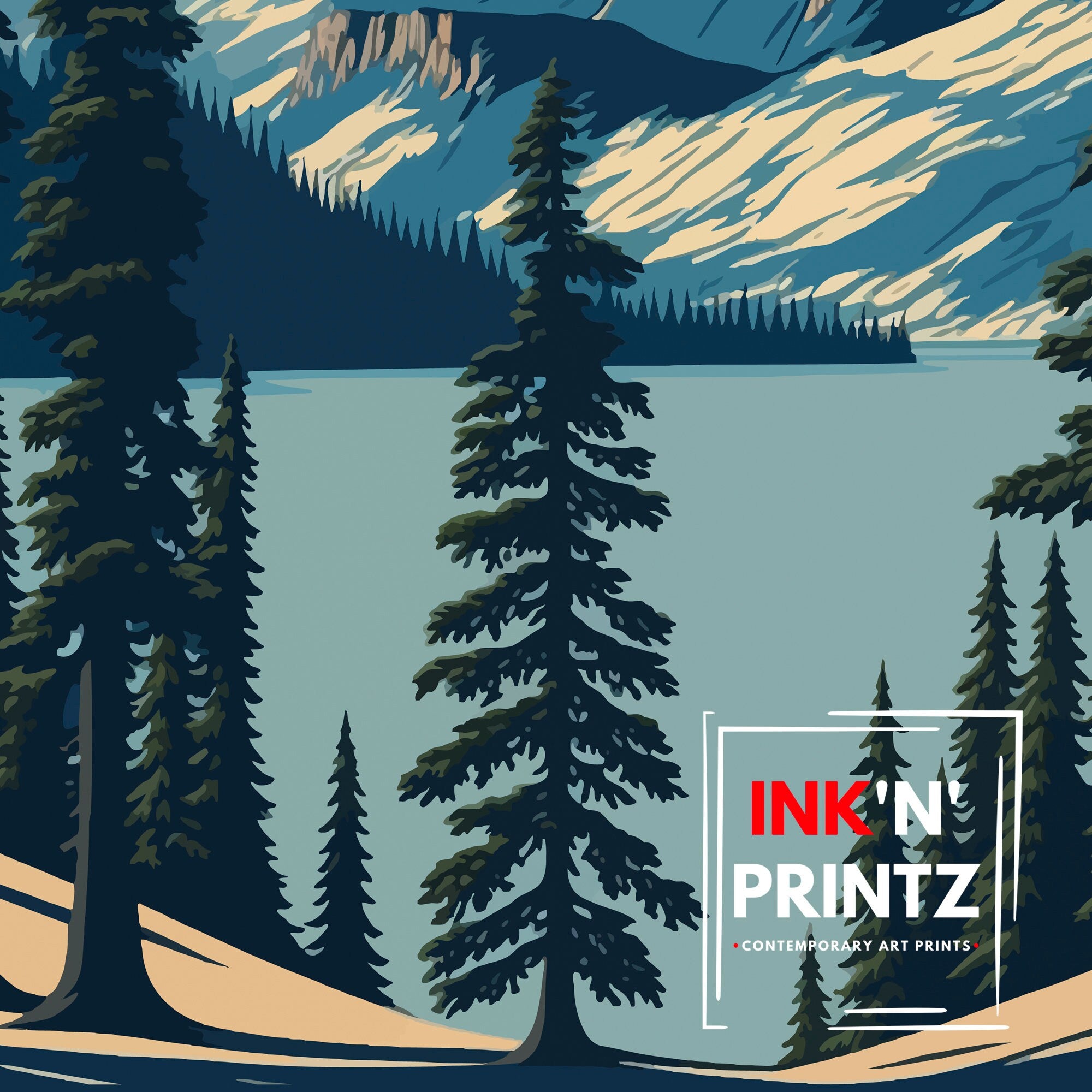 Crater Lake National Park Travel Poster | Oregon Art Print