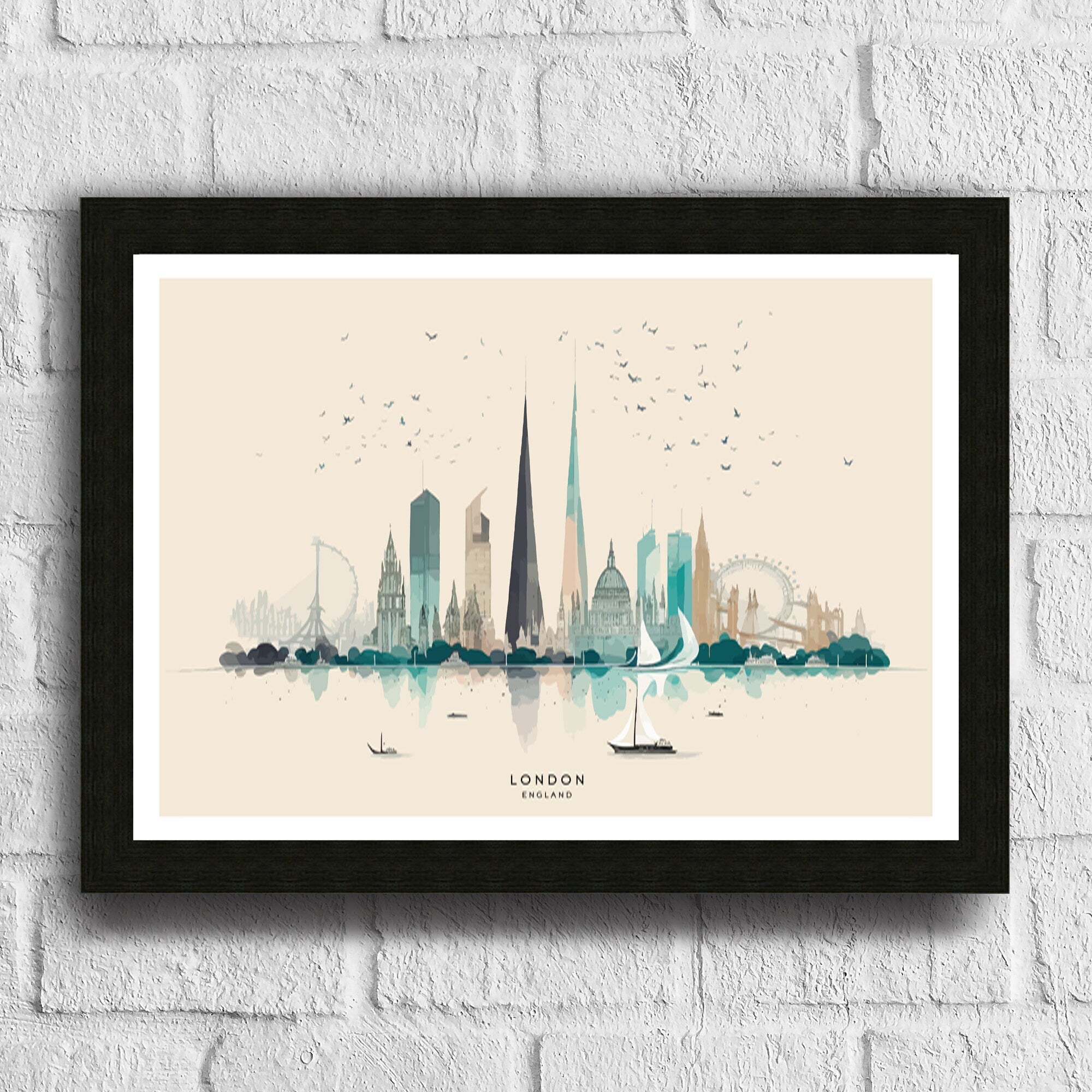 London Skyline Art Print | Modern Cityscape Poster