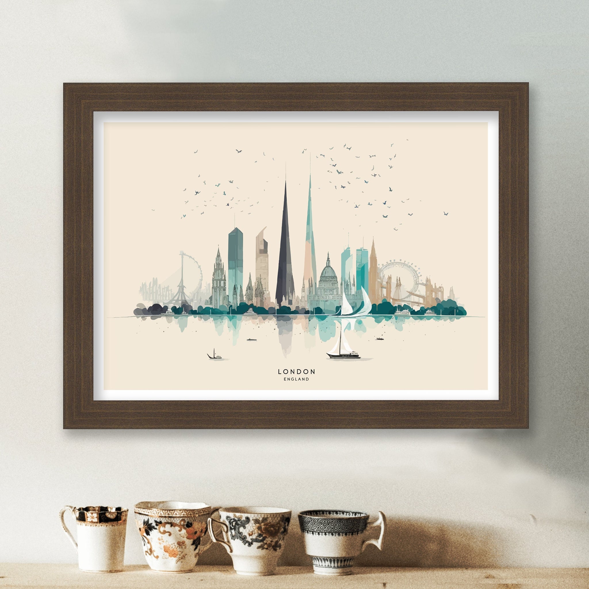 London Skyline Art Print | Modern Cityscape Poster