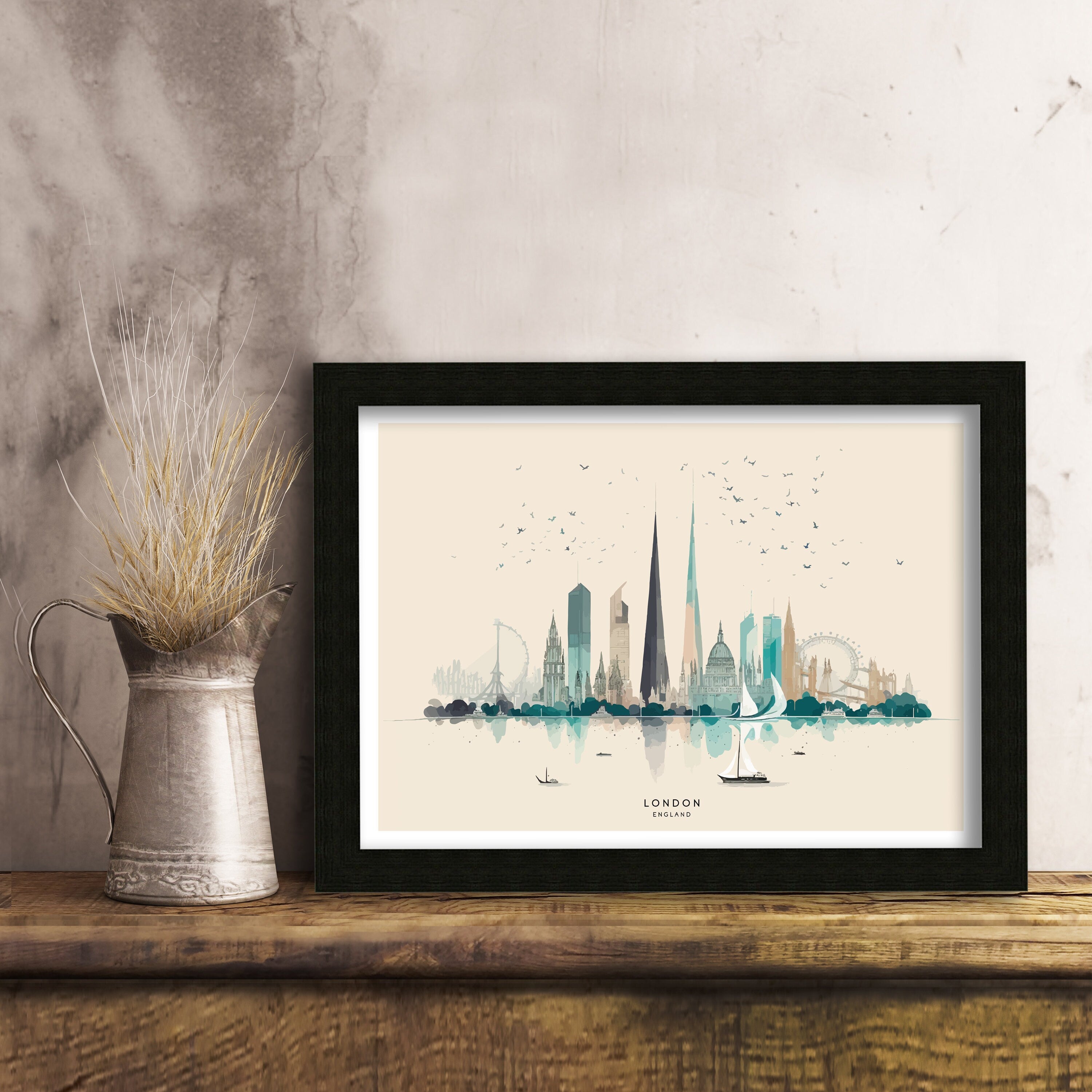 London Skyline Art Print | Modern Cityscape Poster