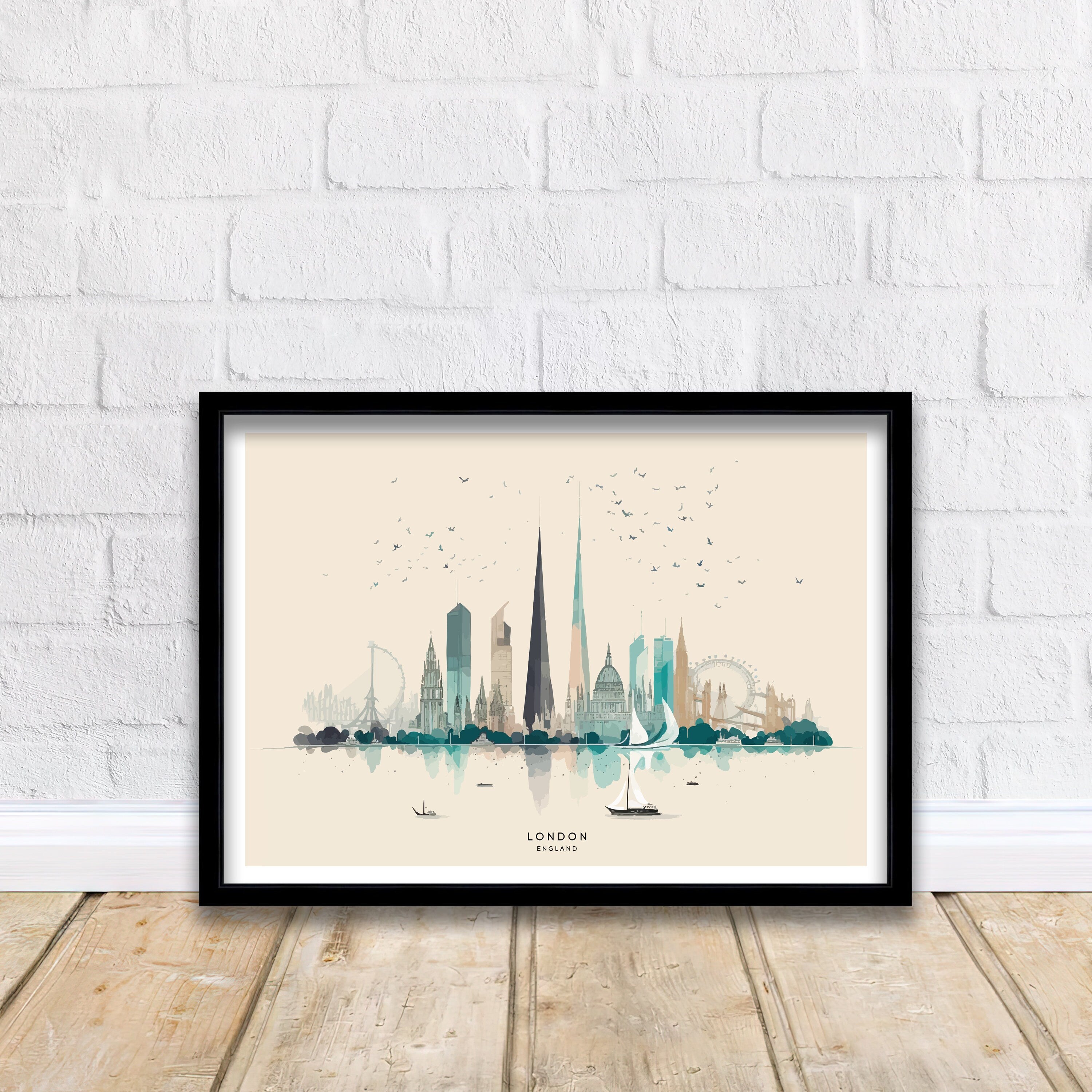 London Skyline Art Print | Modern Cityscape Poster