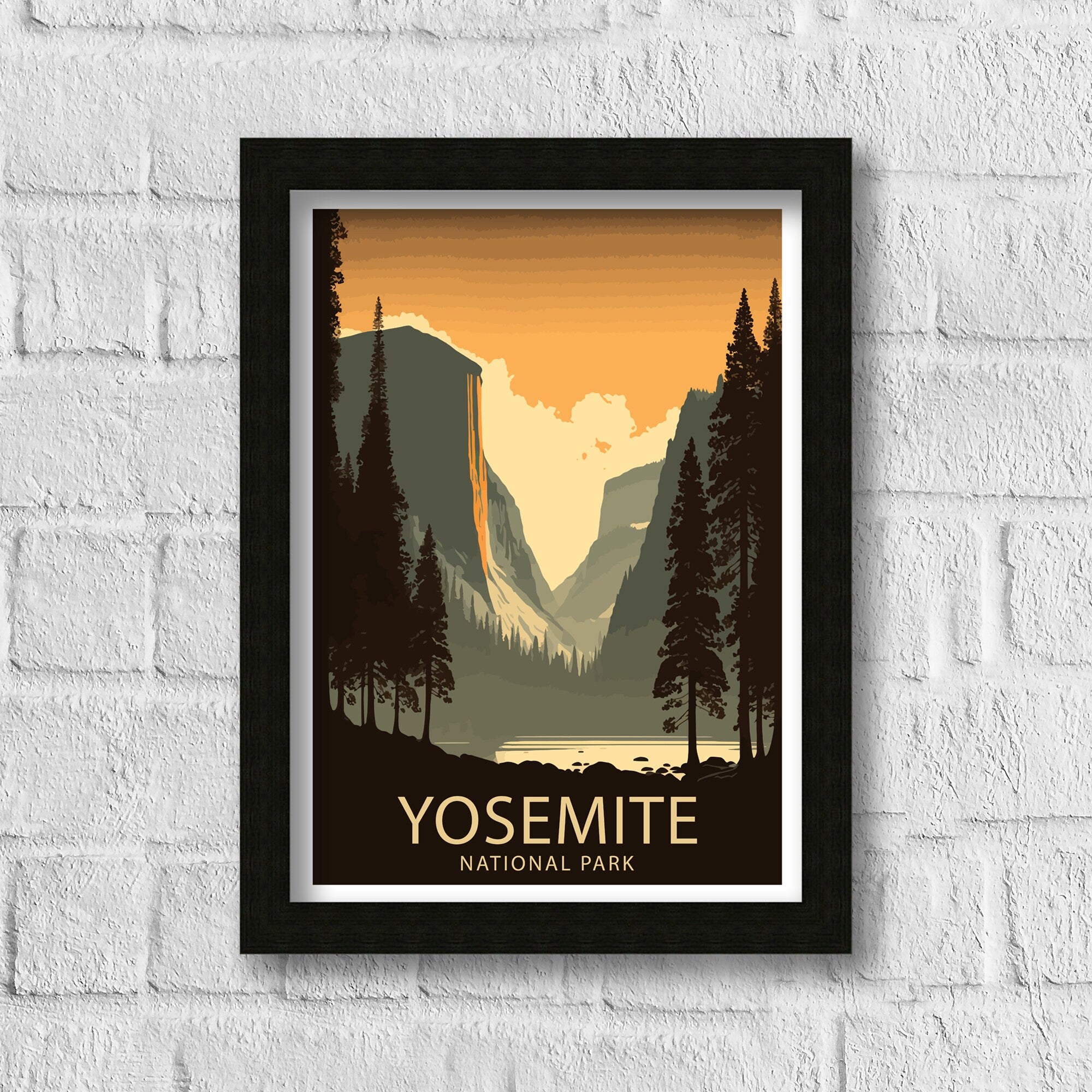 Yosemite National Park Print | Vintage Travel Poster Art