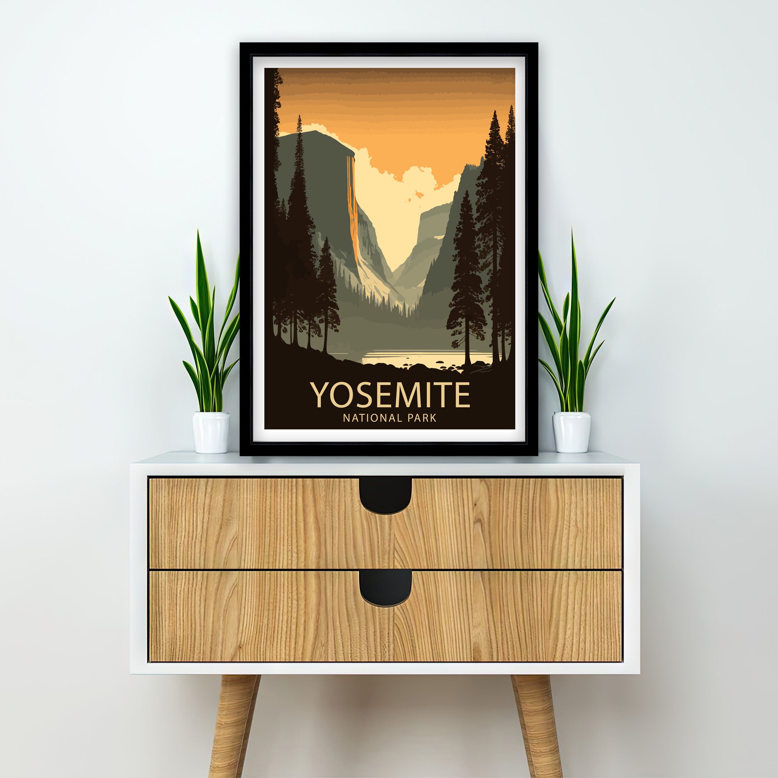 Yosemite National Park Print | Vintage Travel Poster Art