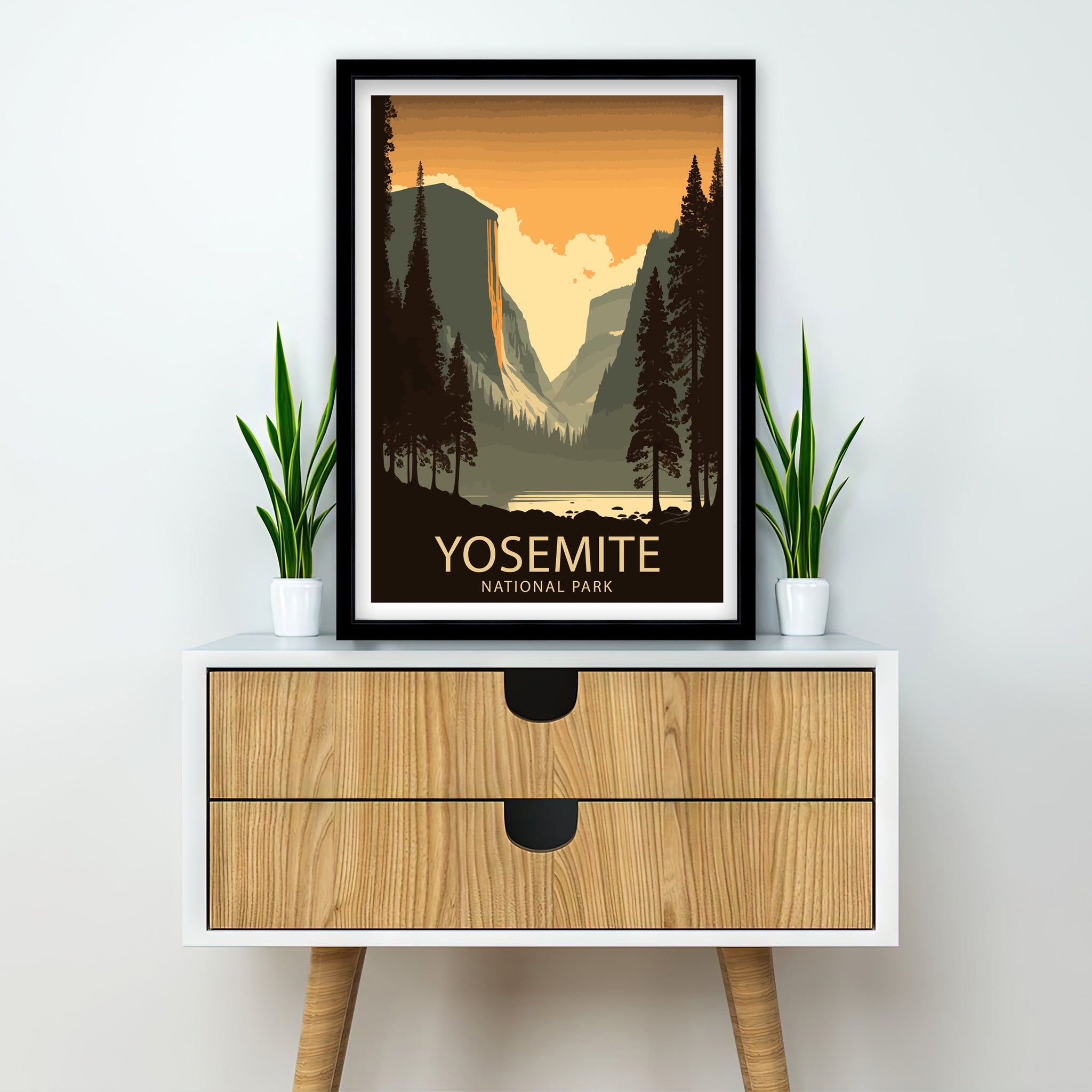 Yosemite National Park Print | Vintage Travel Poster Art