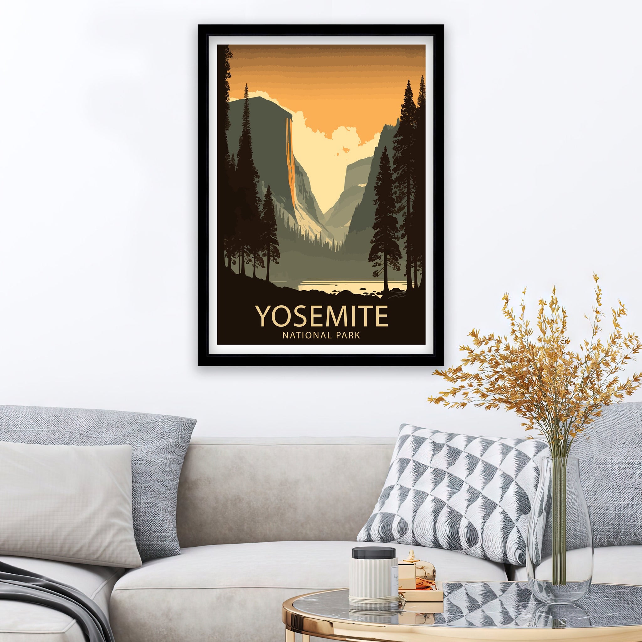 Yosemite National Park Print | Vintage Travel Poster Art