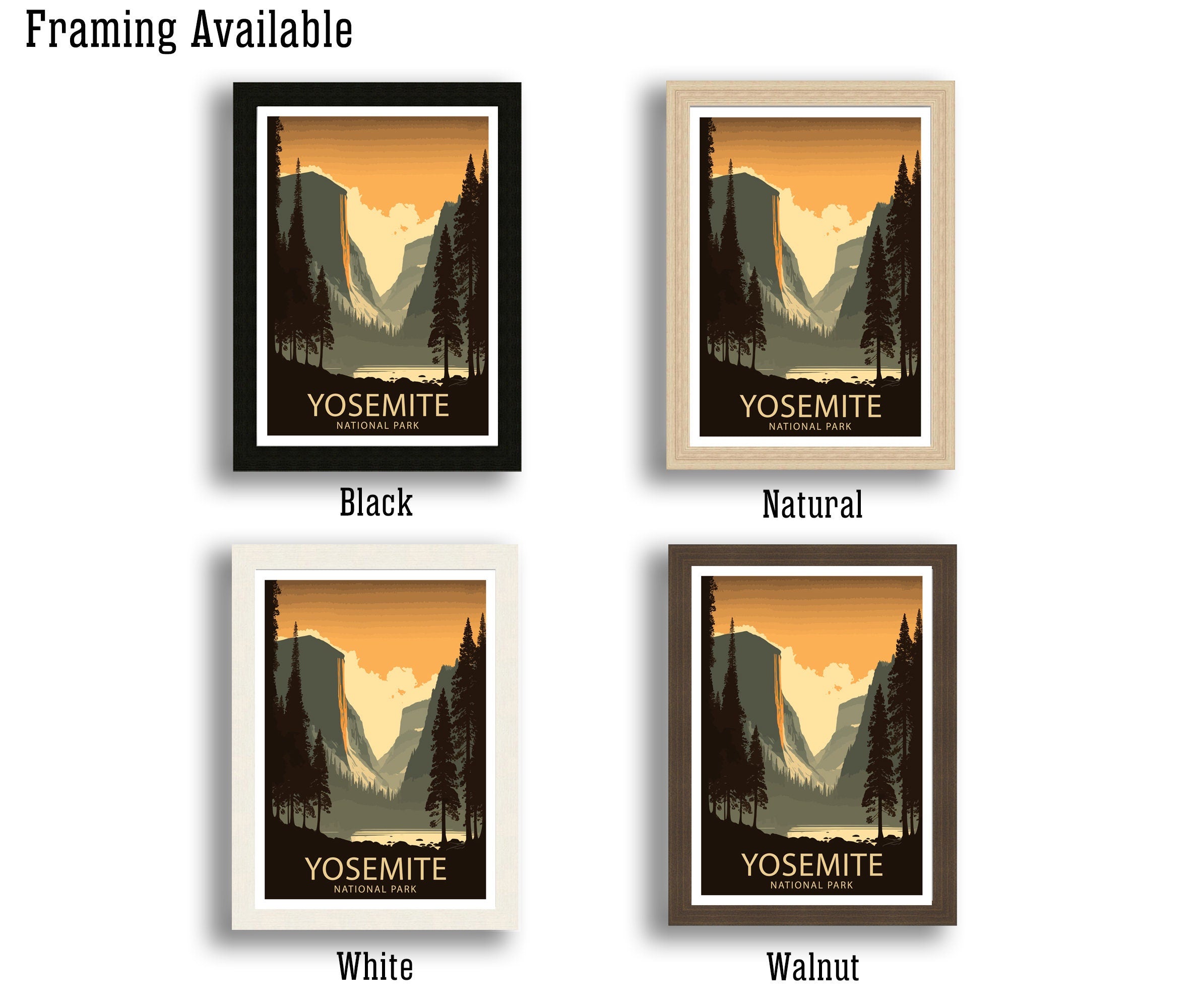 Yosemite National Park Print | Vintage Travel Poster Art