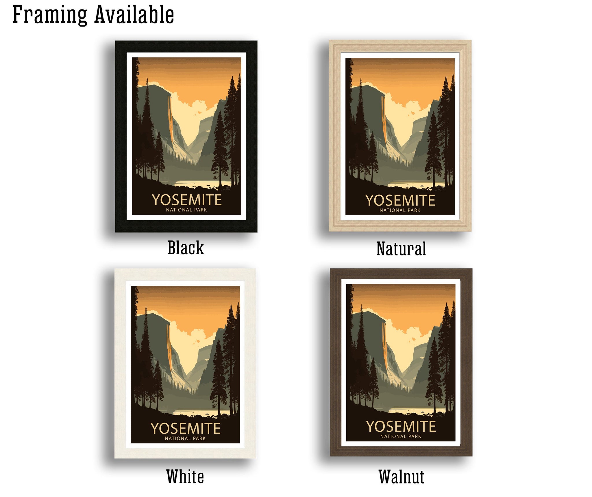 Yosemite National Park Print | Vintage Travel Poster Art