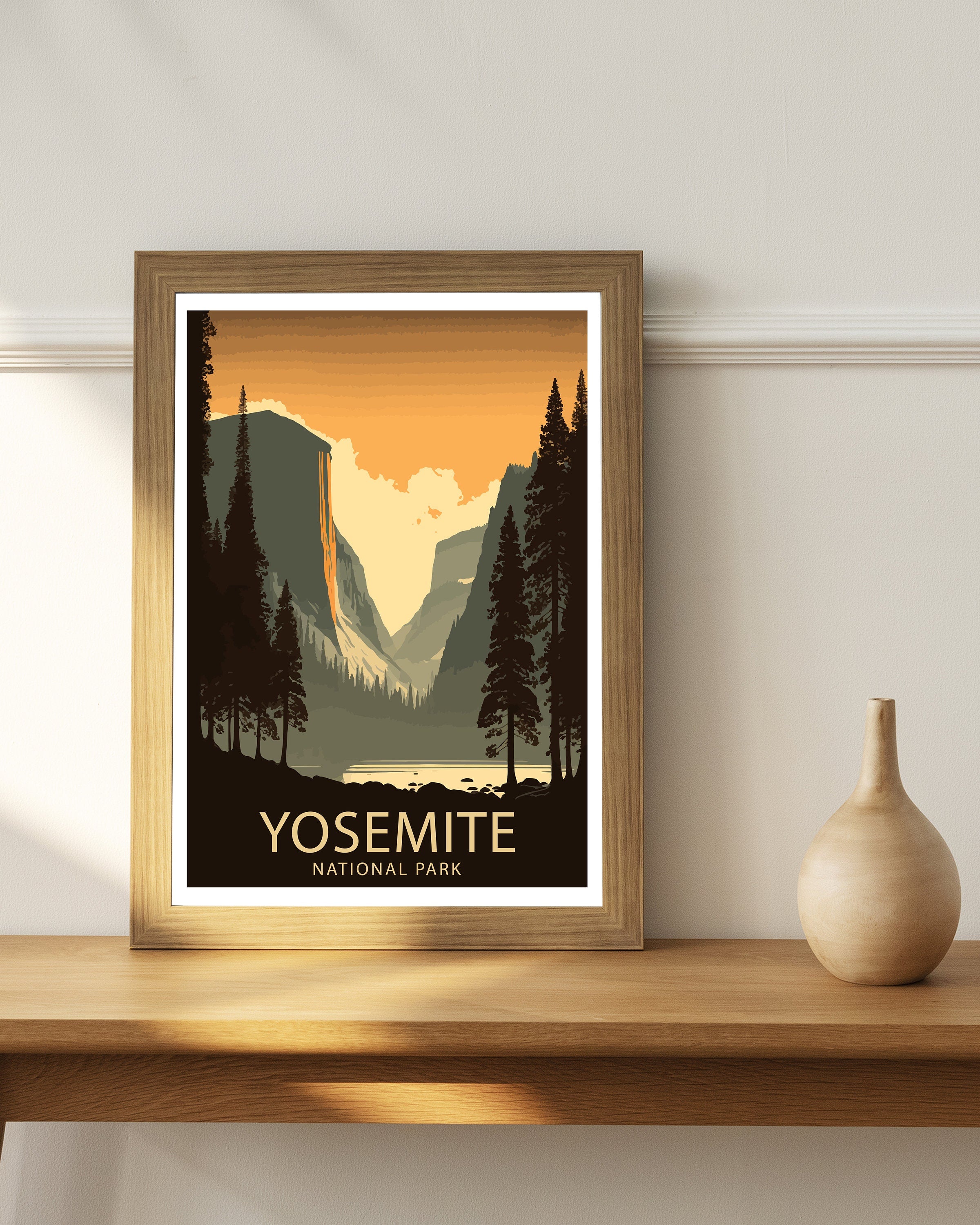 Yosemite National Park Print | Vintage Travel Poster Art