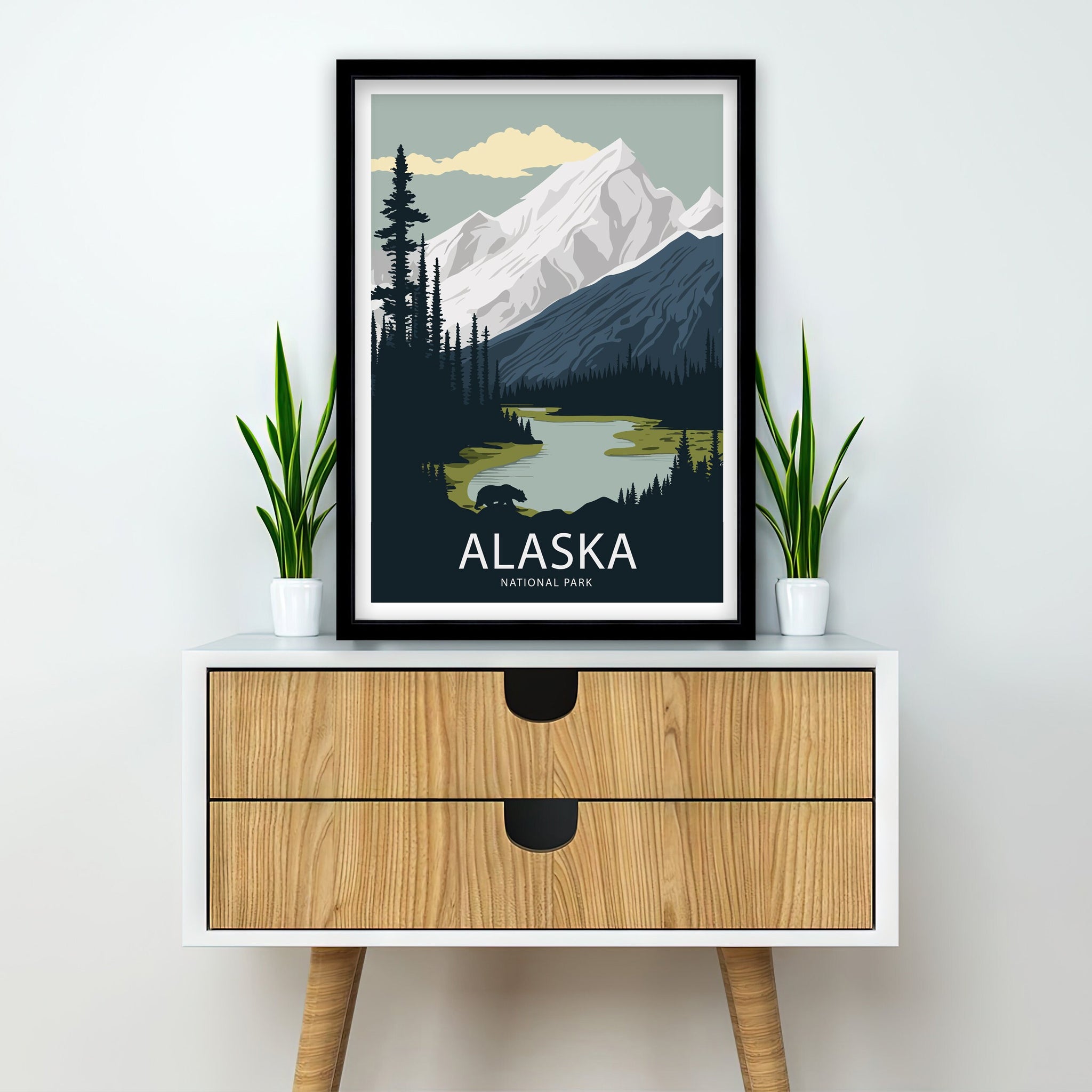 Denali National Park Art Print | Alaska Travel Poster