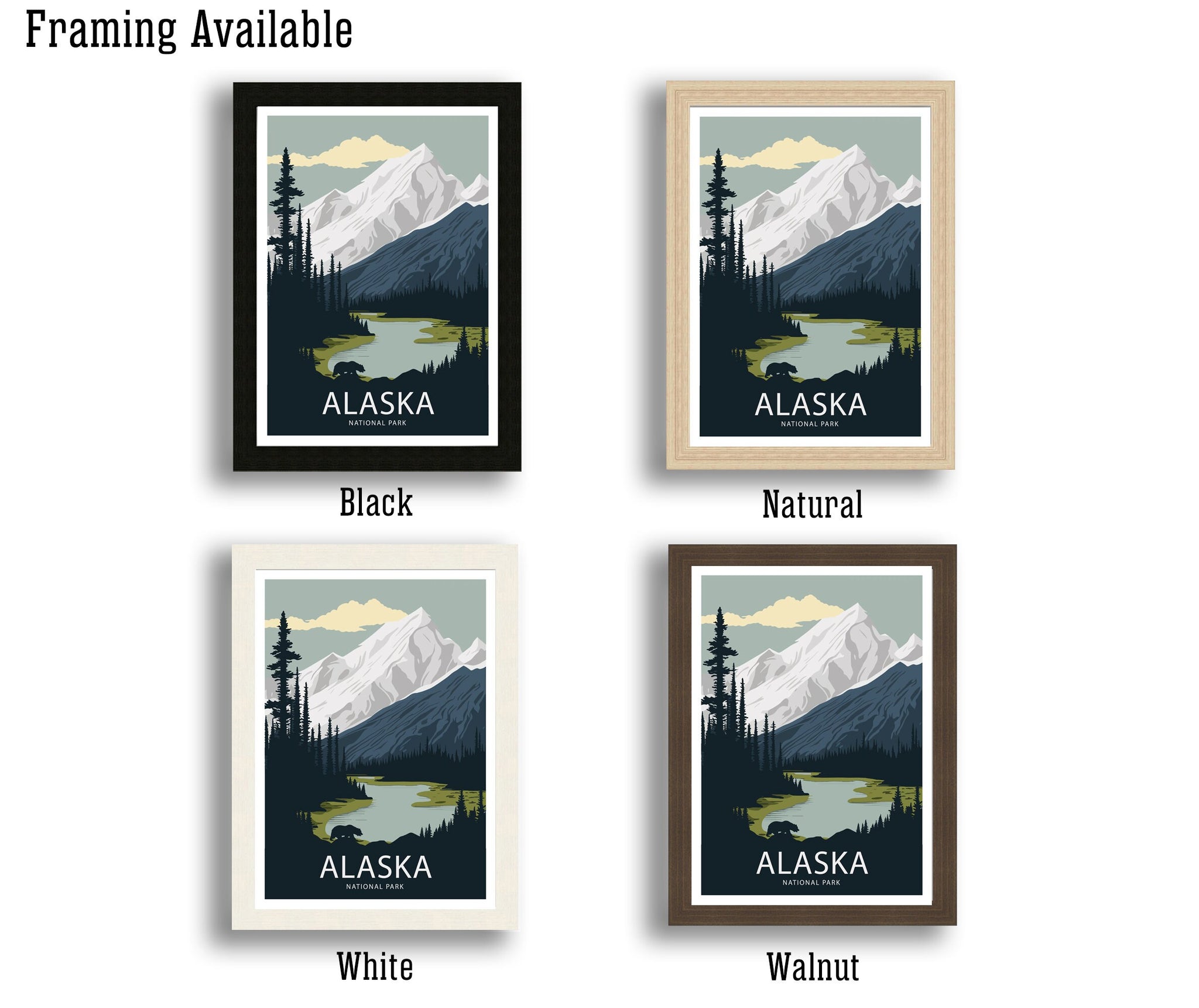 Denali National Park Art Print | Alaska Travel Poster
