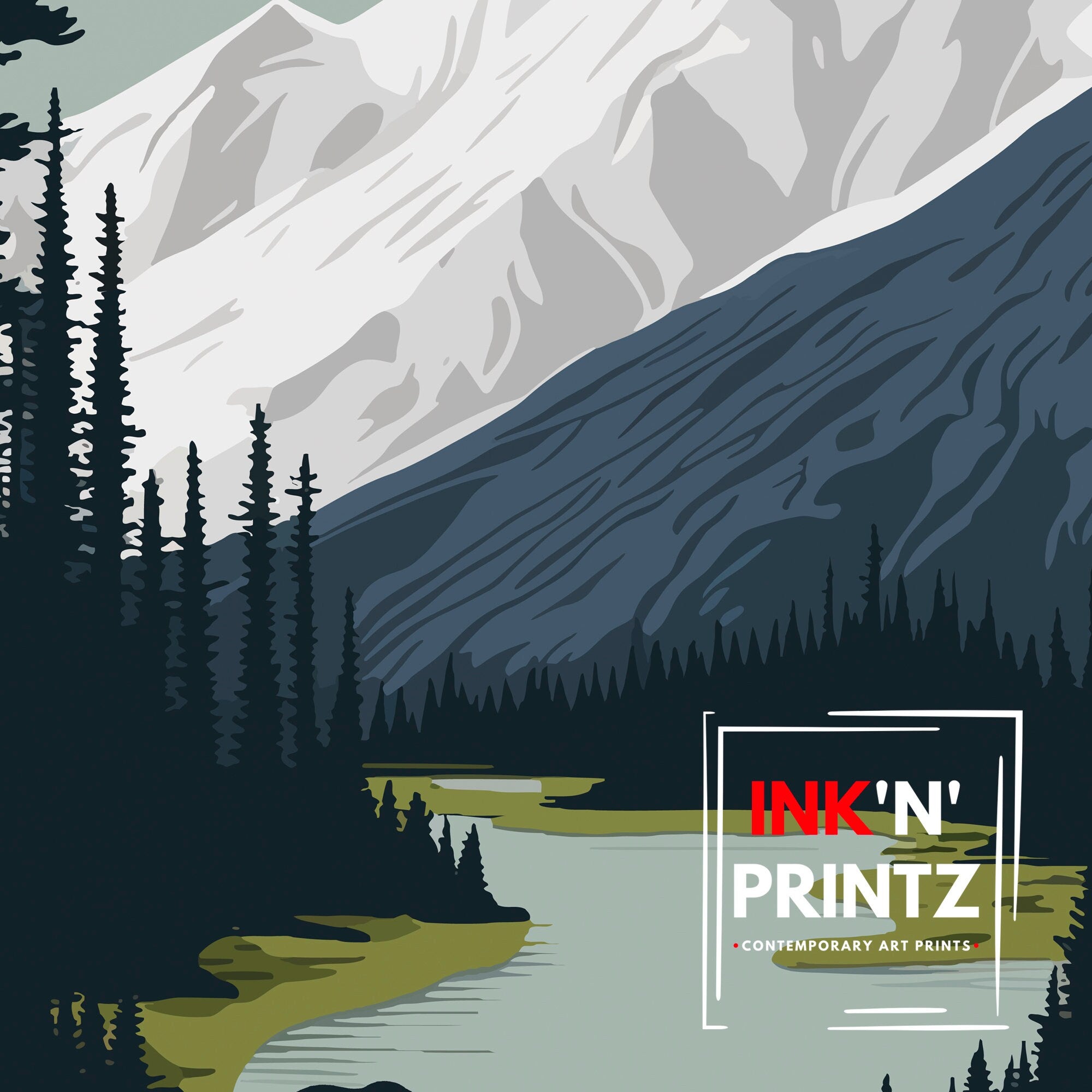 Denali National Park Art Print | Alaska Travel Poster