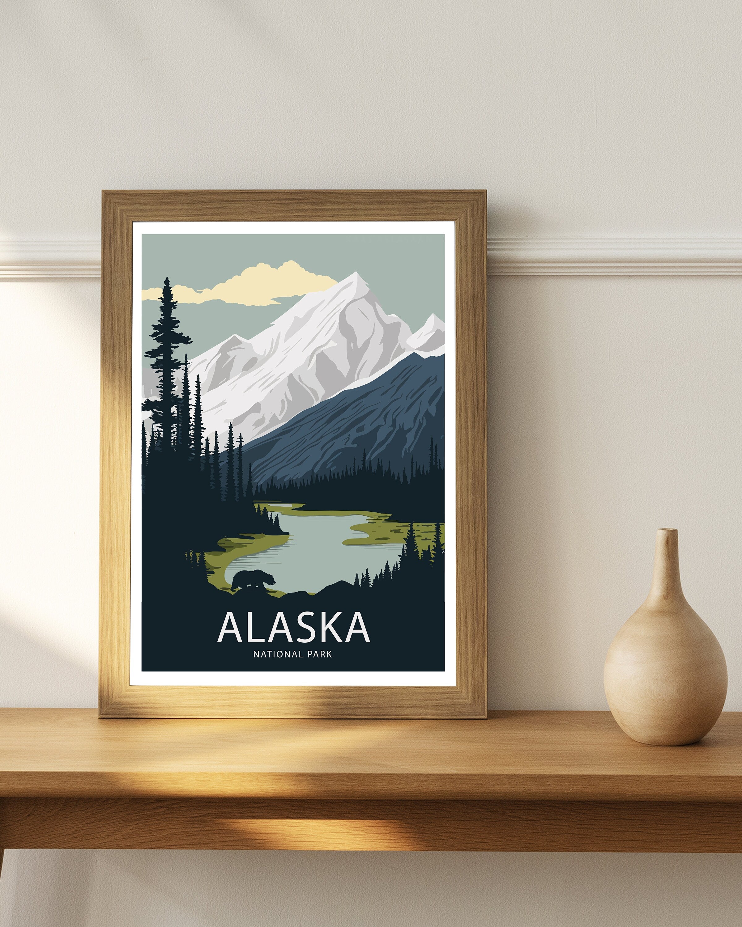 Denali National Park Art Print | Alaska Travel Poster