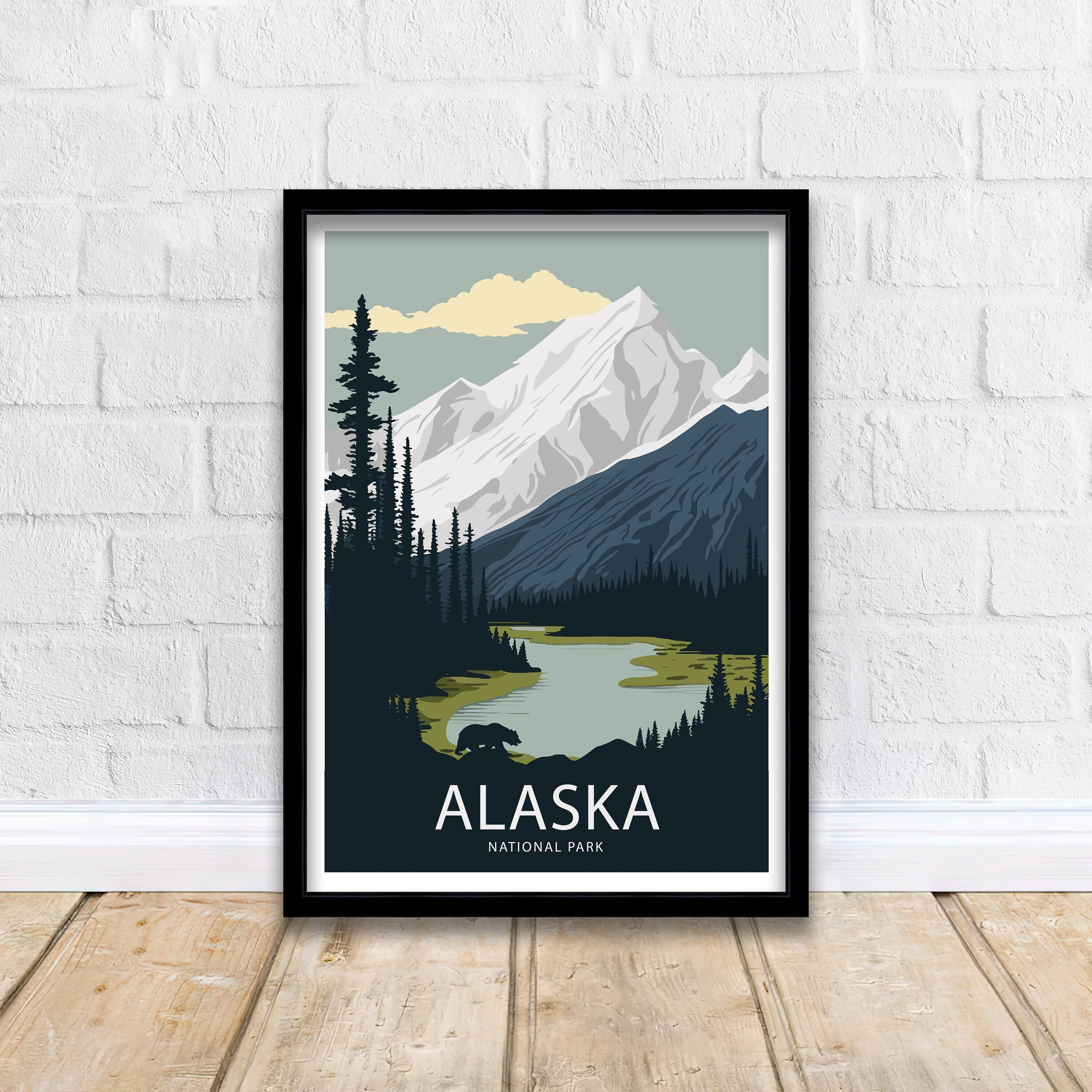 Denali National Park Art Print | Alaska Travel Poster