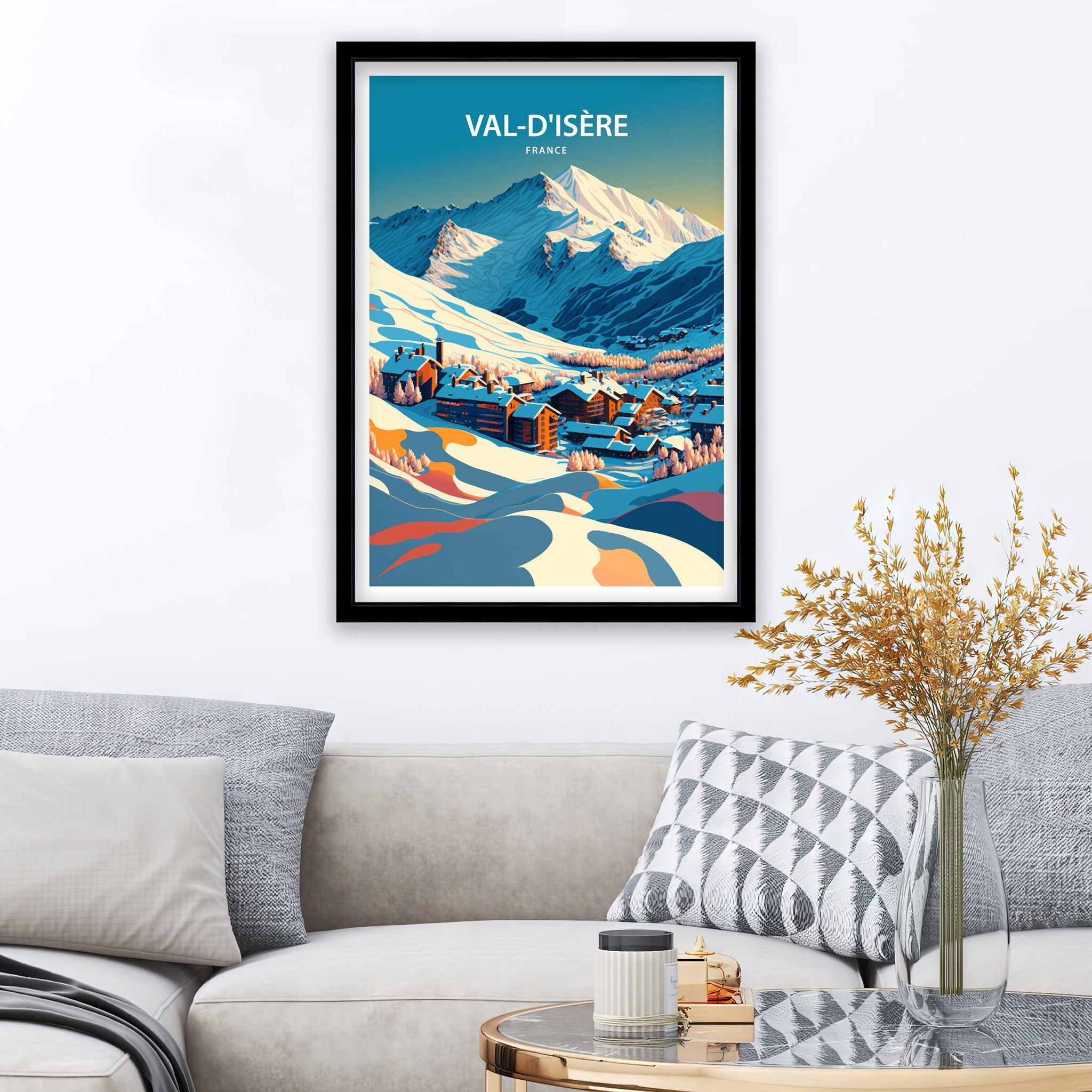 Val d'Isère Ski Poster | French Alps Travel Print
