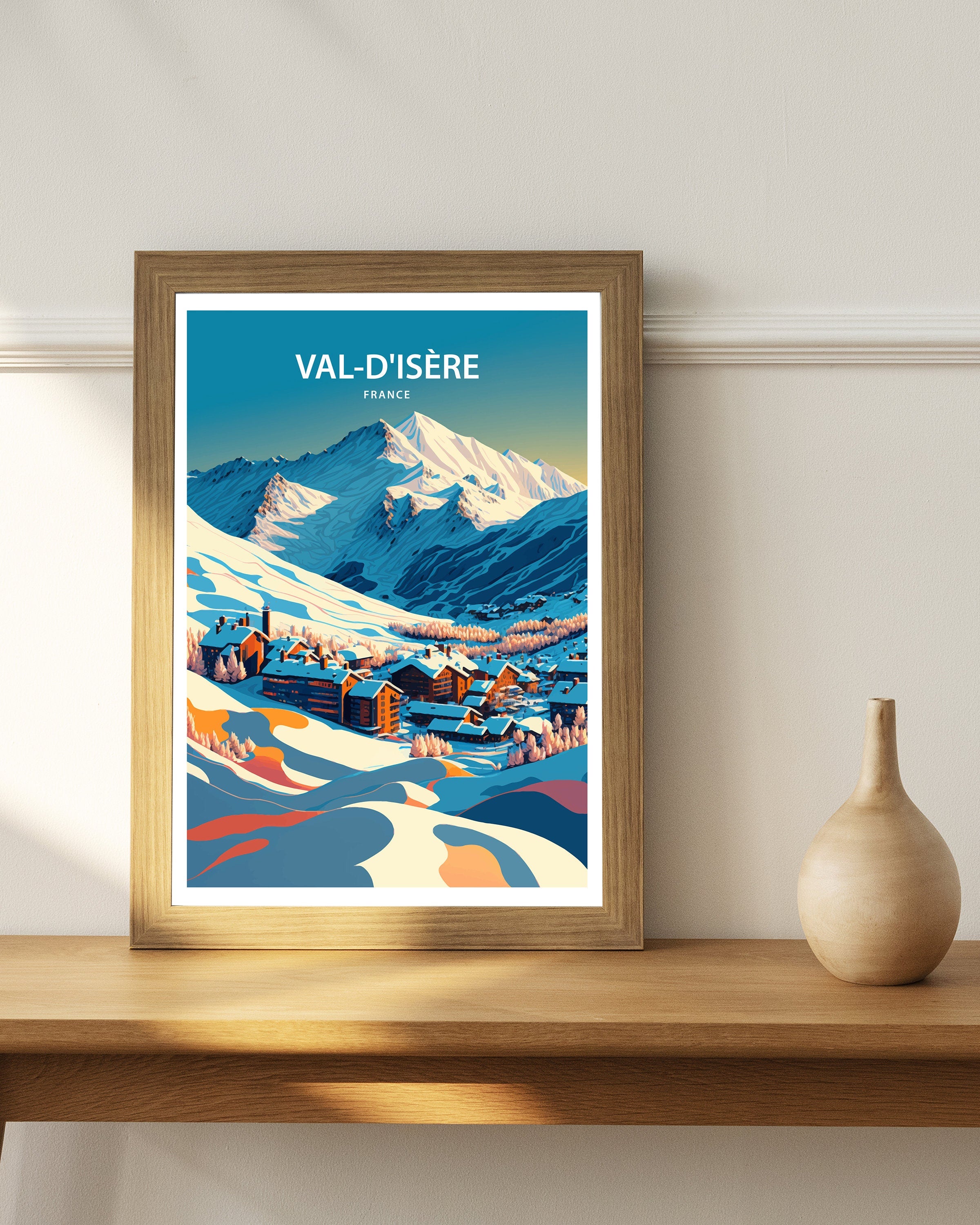 Val d'Isère Ski Poster | French Alps Travel Print