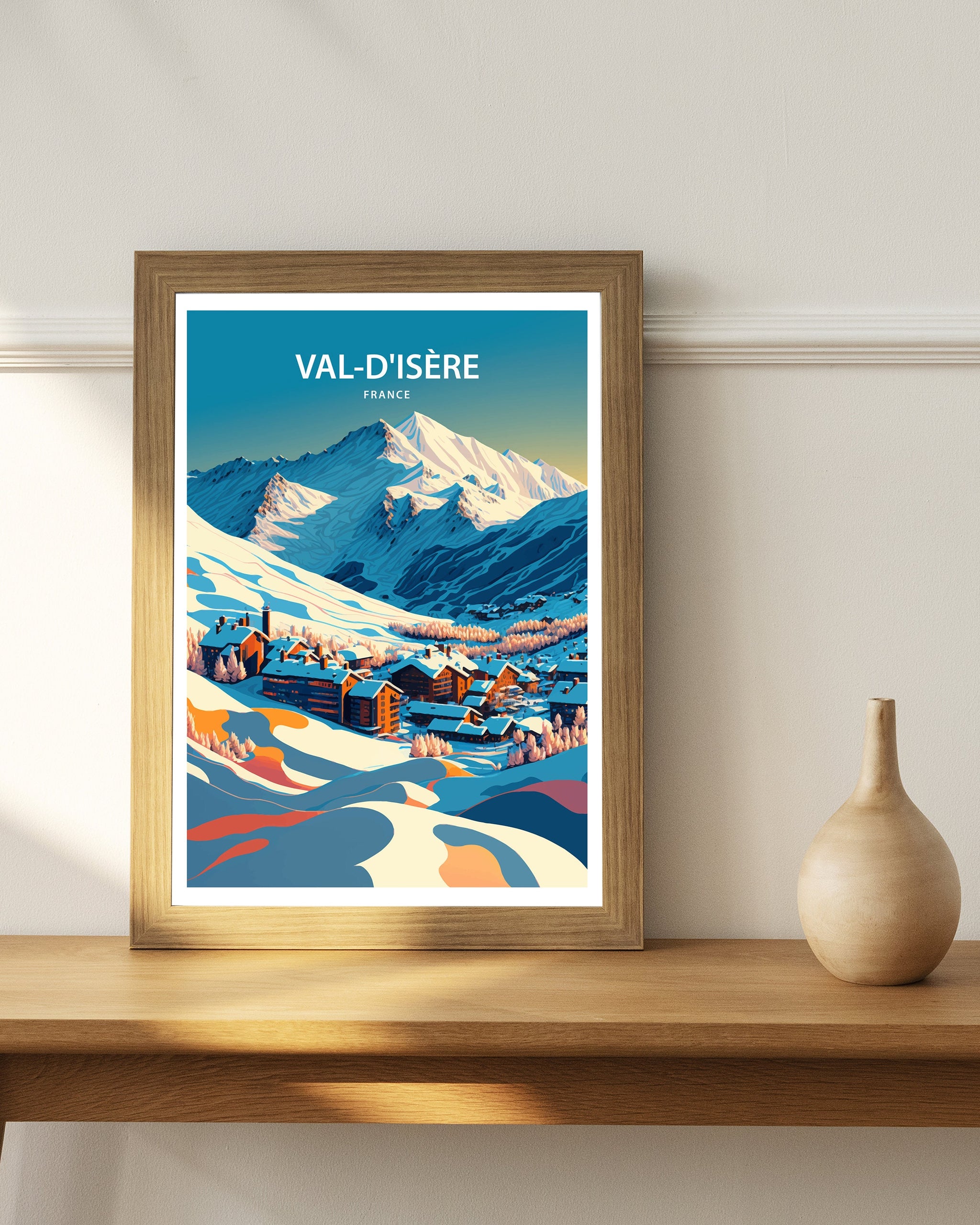Val d'Isère Ski Poster | French Alps Travel Print