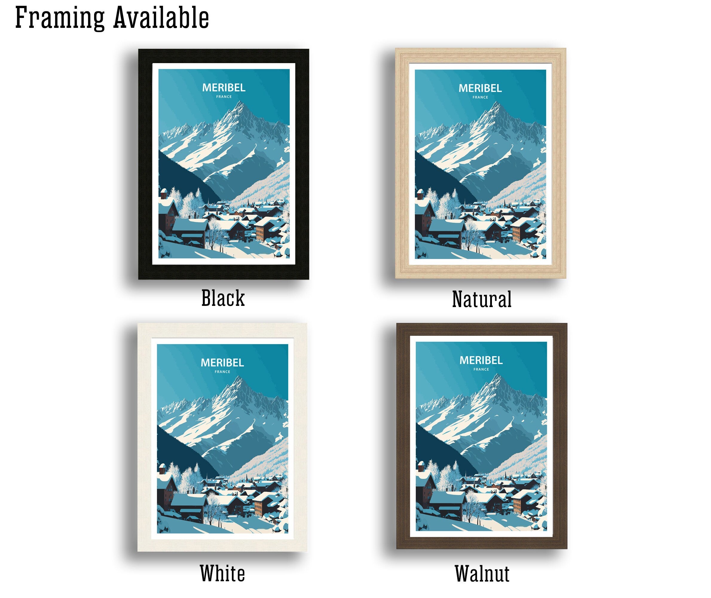 Meribel Ski Resort Print | France Travel Poster