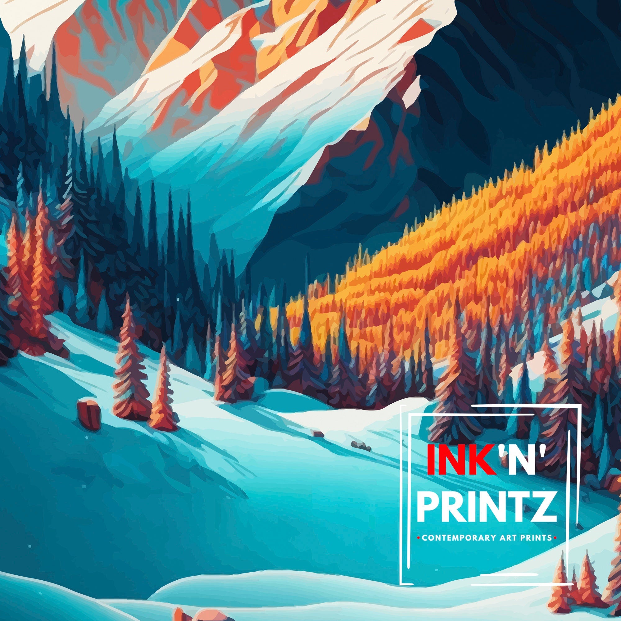 Courchevel France Ski Poster | French Alps Travel Print