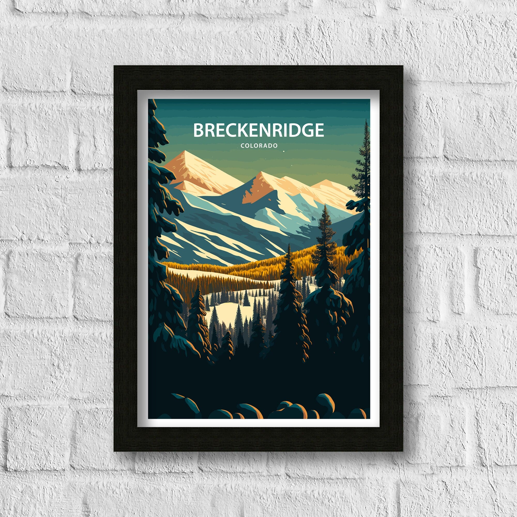 Breckenridge Colorado Ski Resort Art Print | Mountain Travel Poster