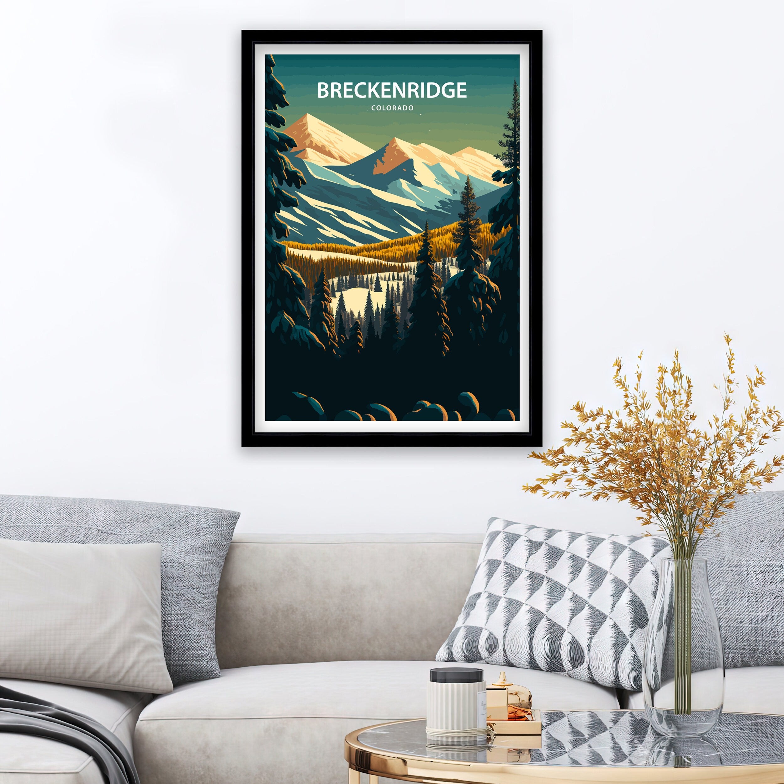 Breckenridge Colorado Ski Resort Art Print | Mountain Travel Poster
