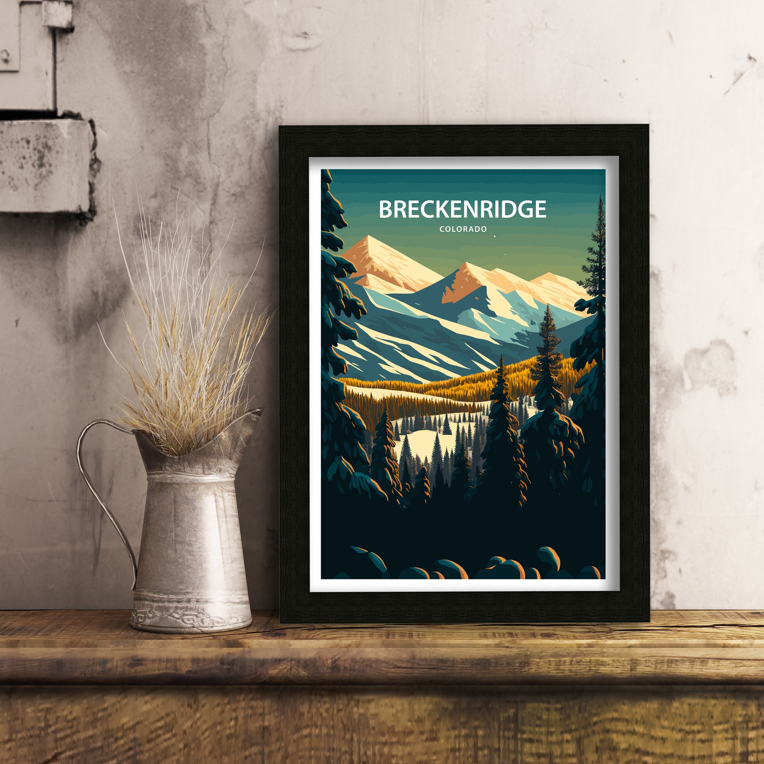 Breckenridge Colorado Ski Resort Art Print | Mountain Travel Poster