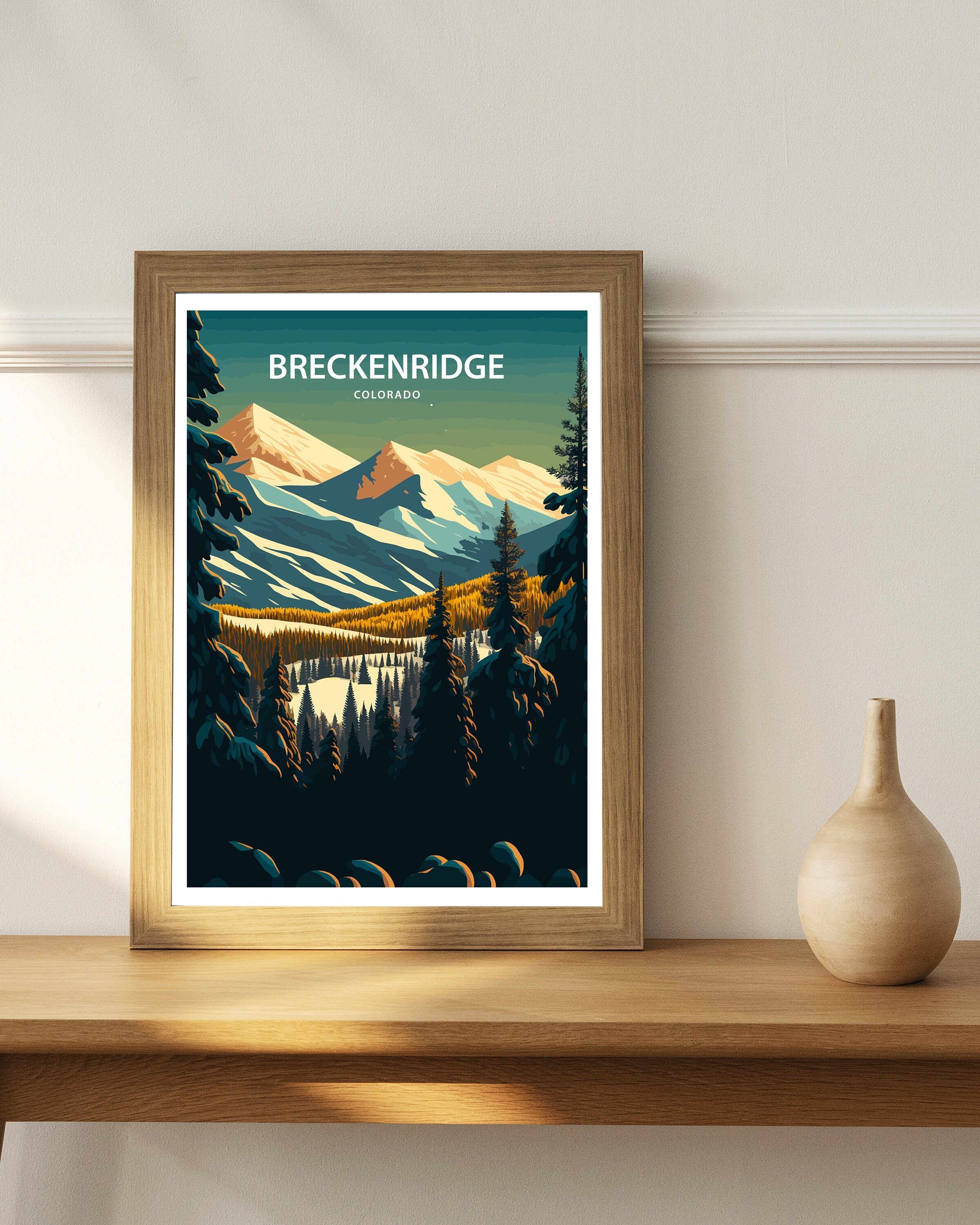 Breckenridge Colorado Ski Resort Art Print | Mountain Travel Poster