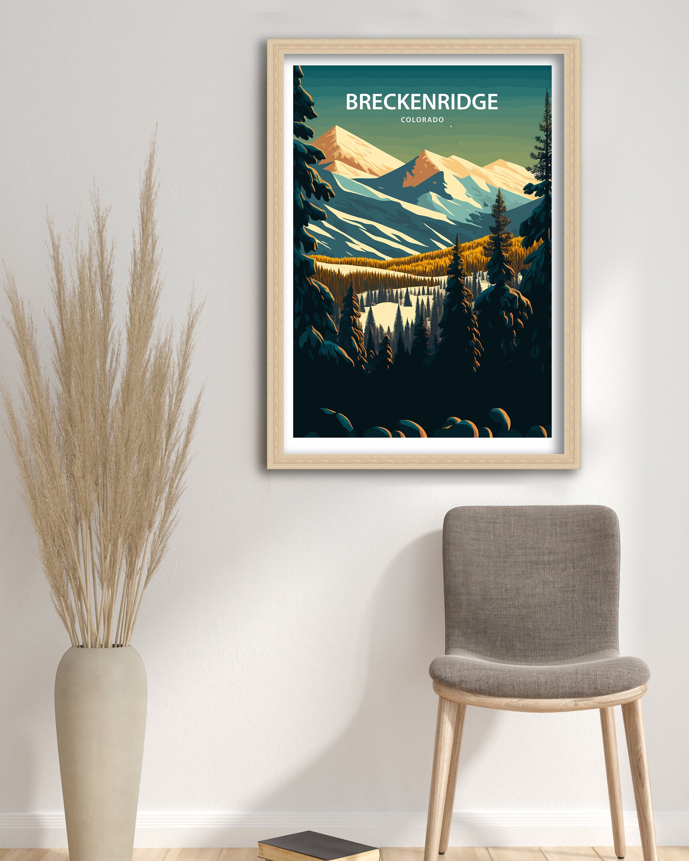 Breckenridge Colorado Ski Resort Art Print | Mountain Travel Poster