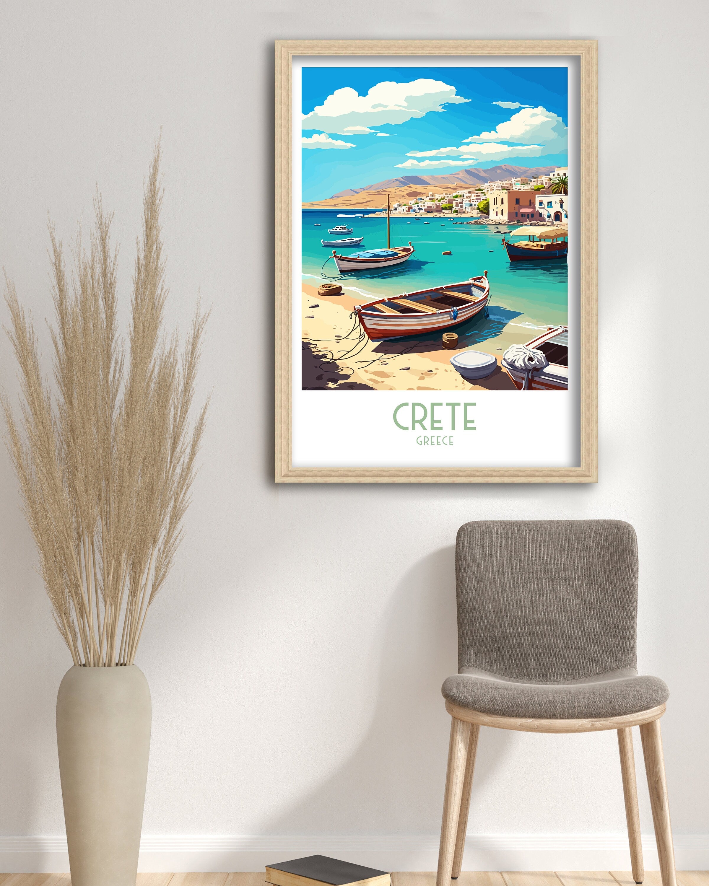 Crete Greece Art Print | Mediterranean Coastal Scene