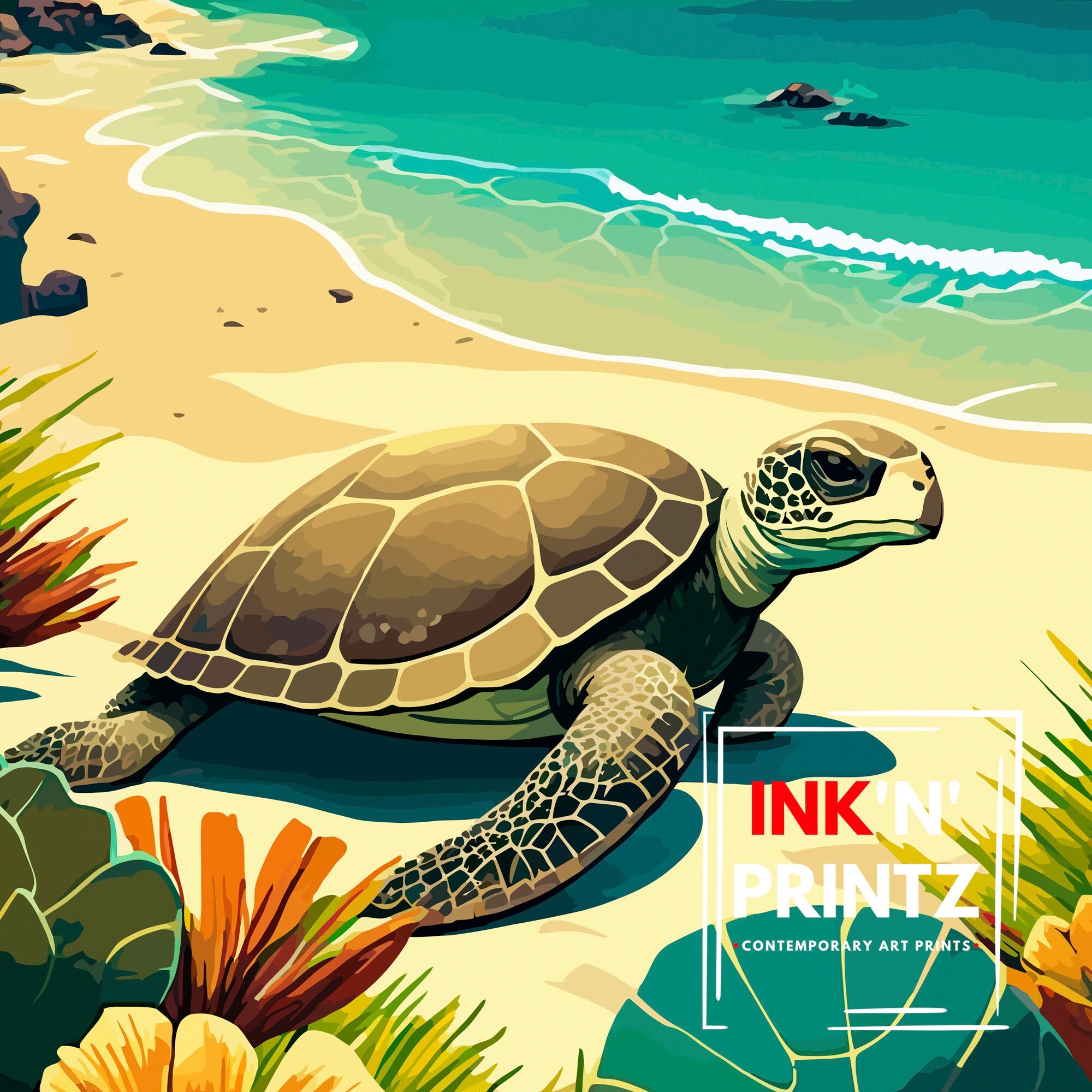 Galapagos Islands Travel Poster | Ecuador Wildlife Art Print