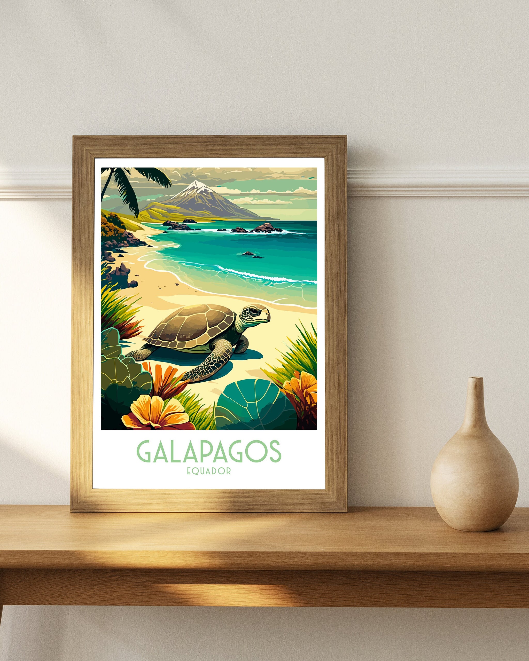 Galapagos Islands Travel Poster | Ecuador Wildlife Art Print