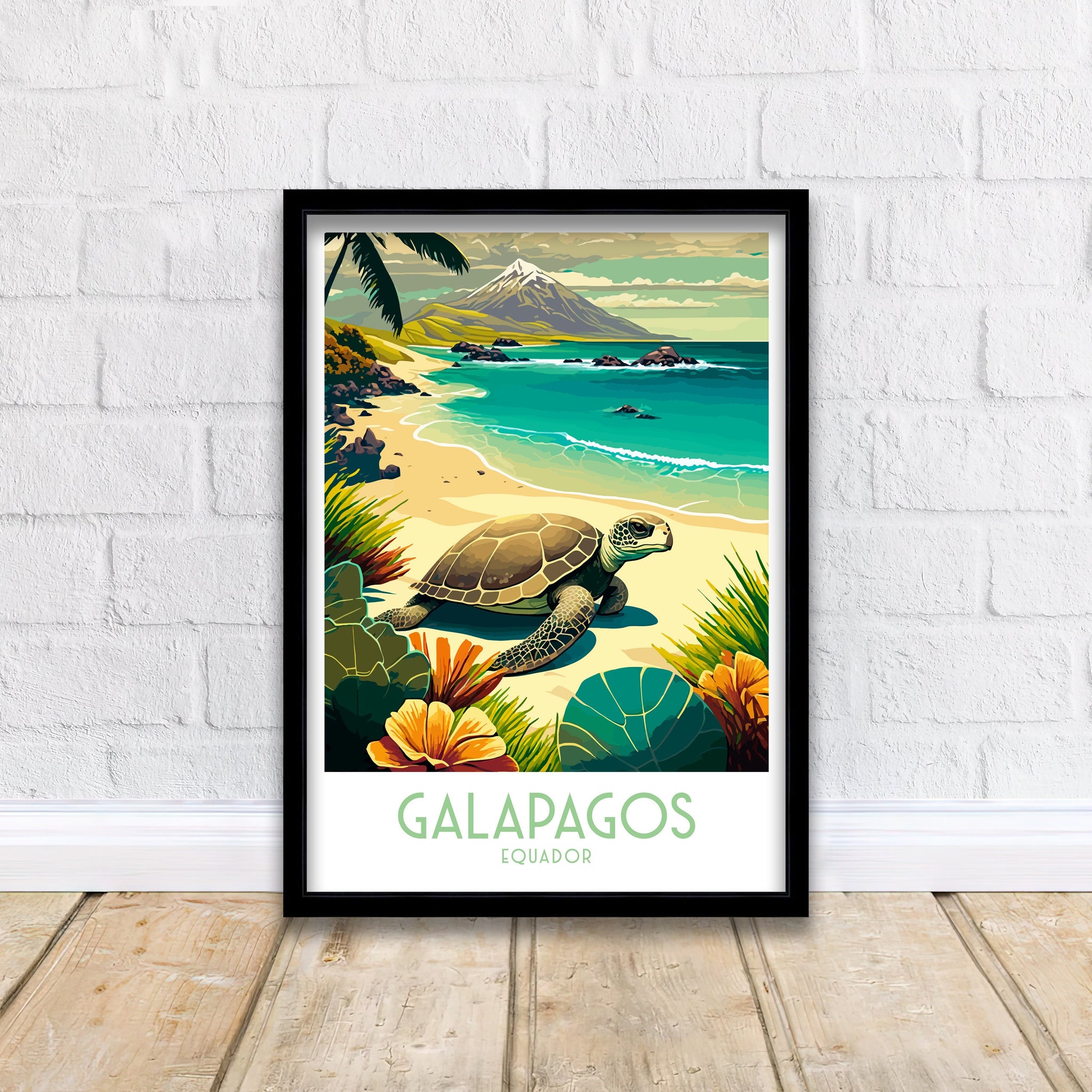 Galapagos Islands Travel Poster | Ecuador Wildlife Art Print
