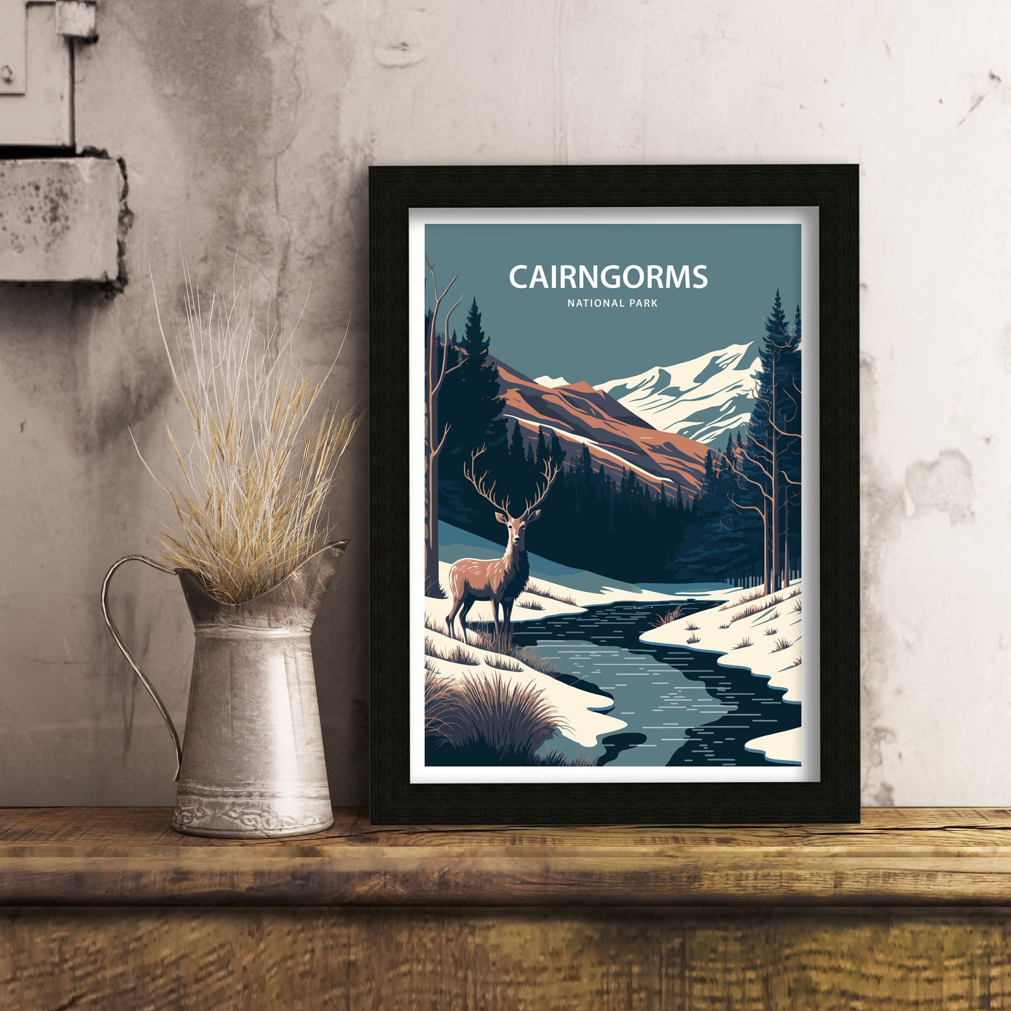 Cairngorms National Park Art Print | Scottish Highlands Travel Poster