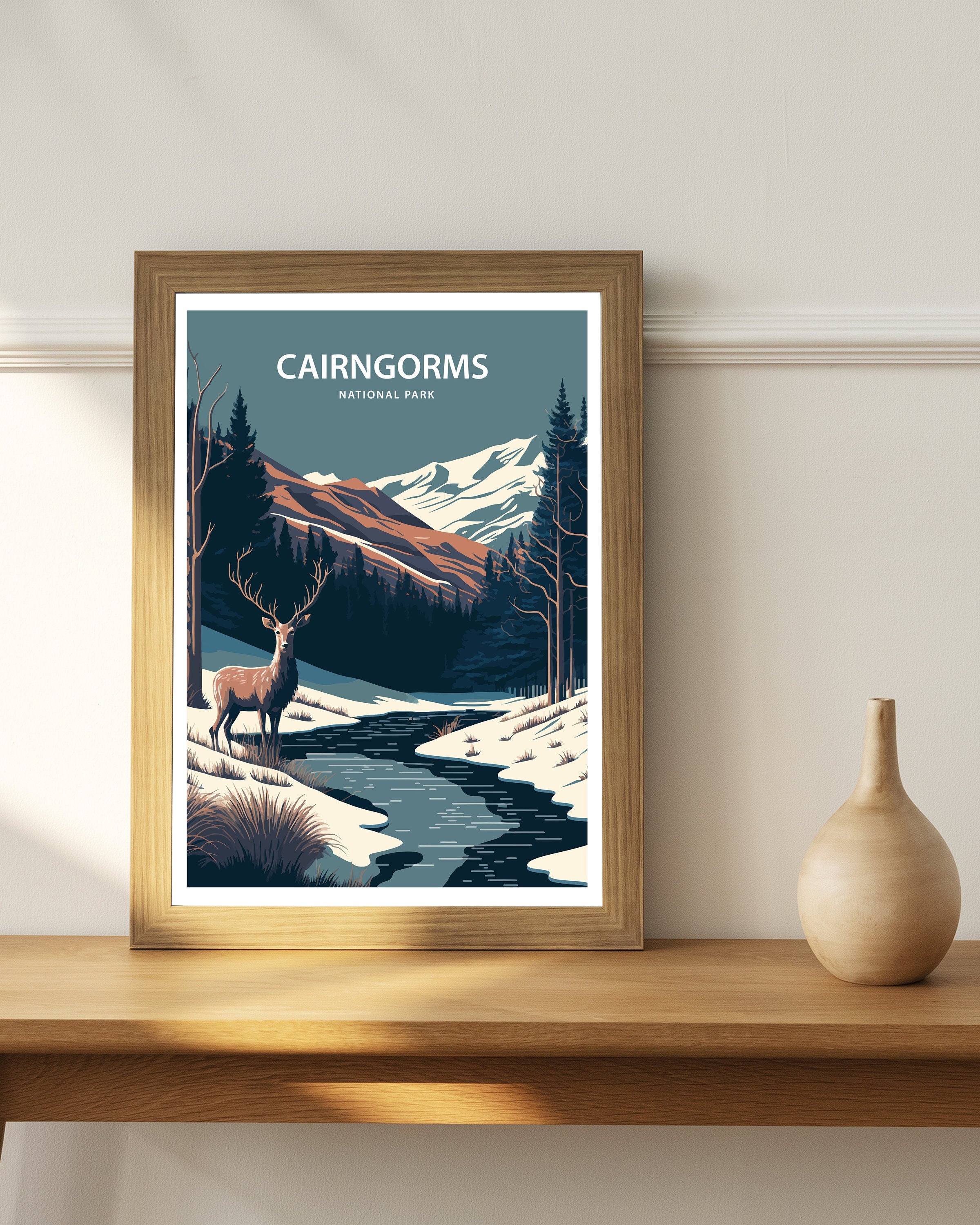 Cairngorms National Park Art Print | Scottish Highlands Travel Poster