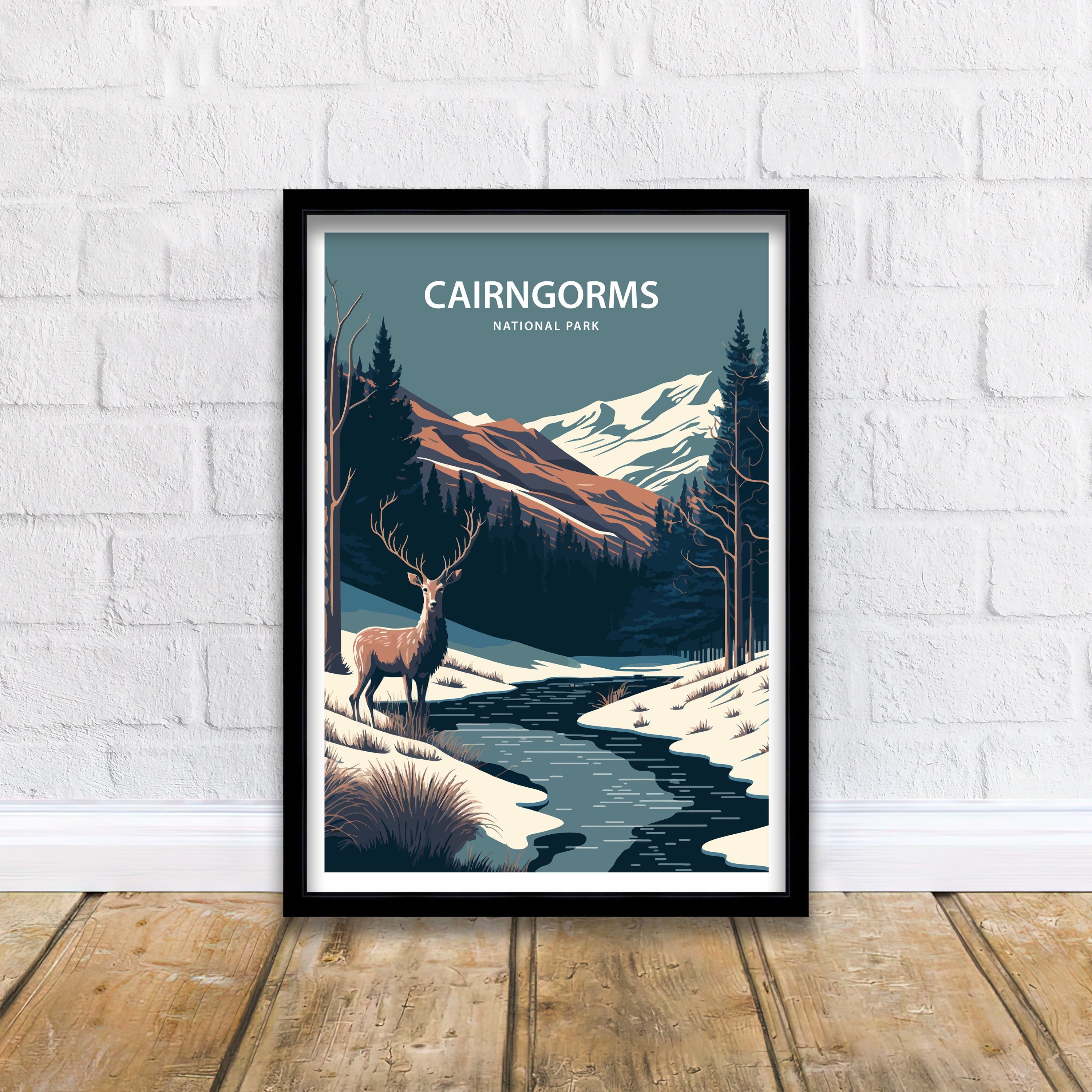 Cairngorms National Park Art Print | Scottish Highlands Travel Poster
