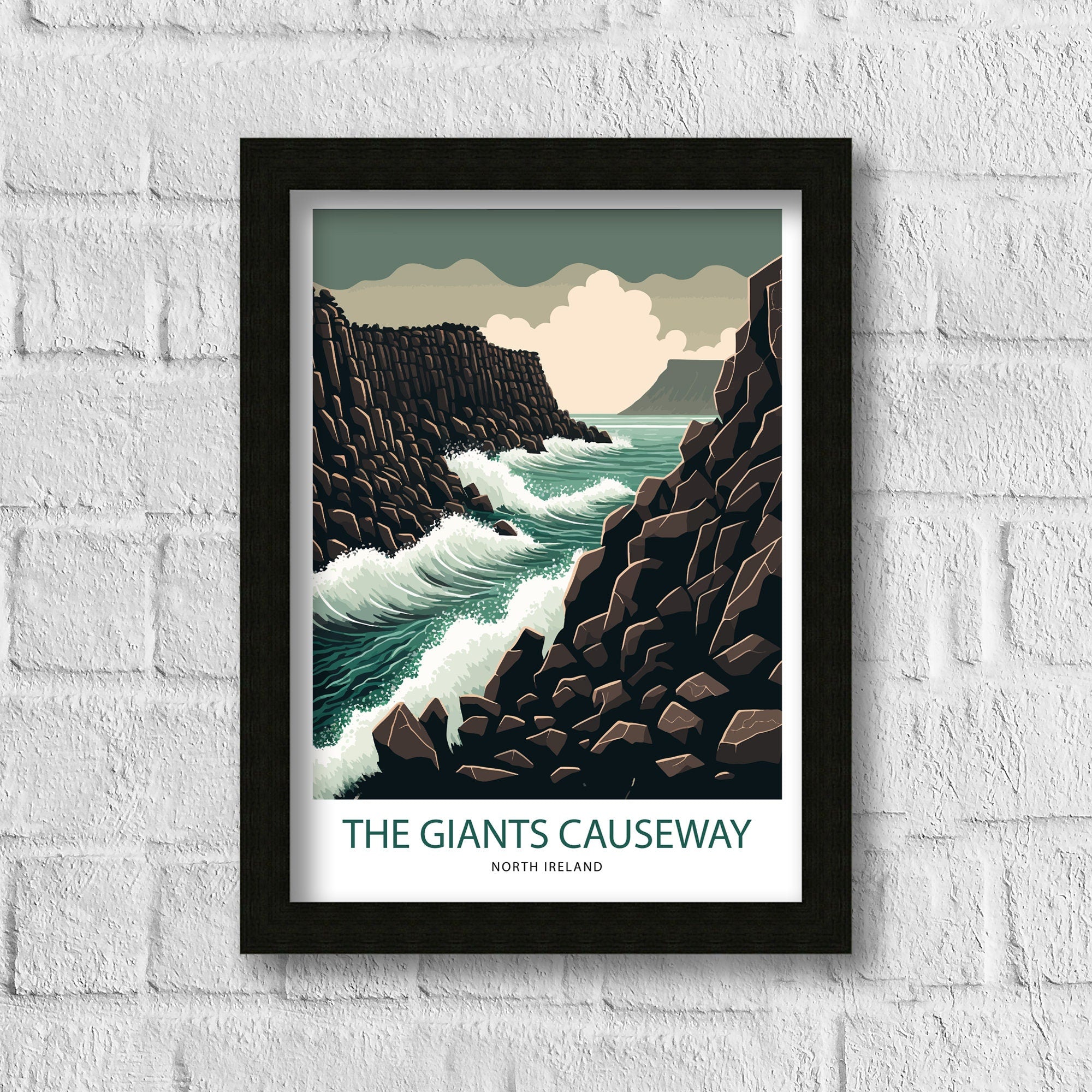 Giants Causeway Travel Poster | Northern Ireland Wall Art