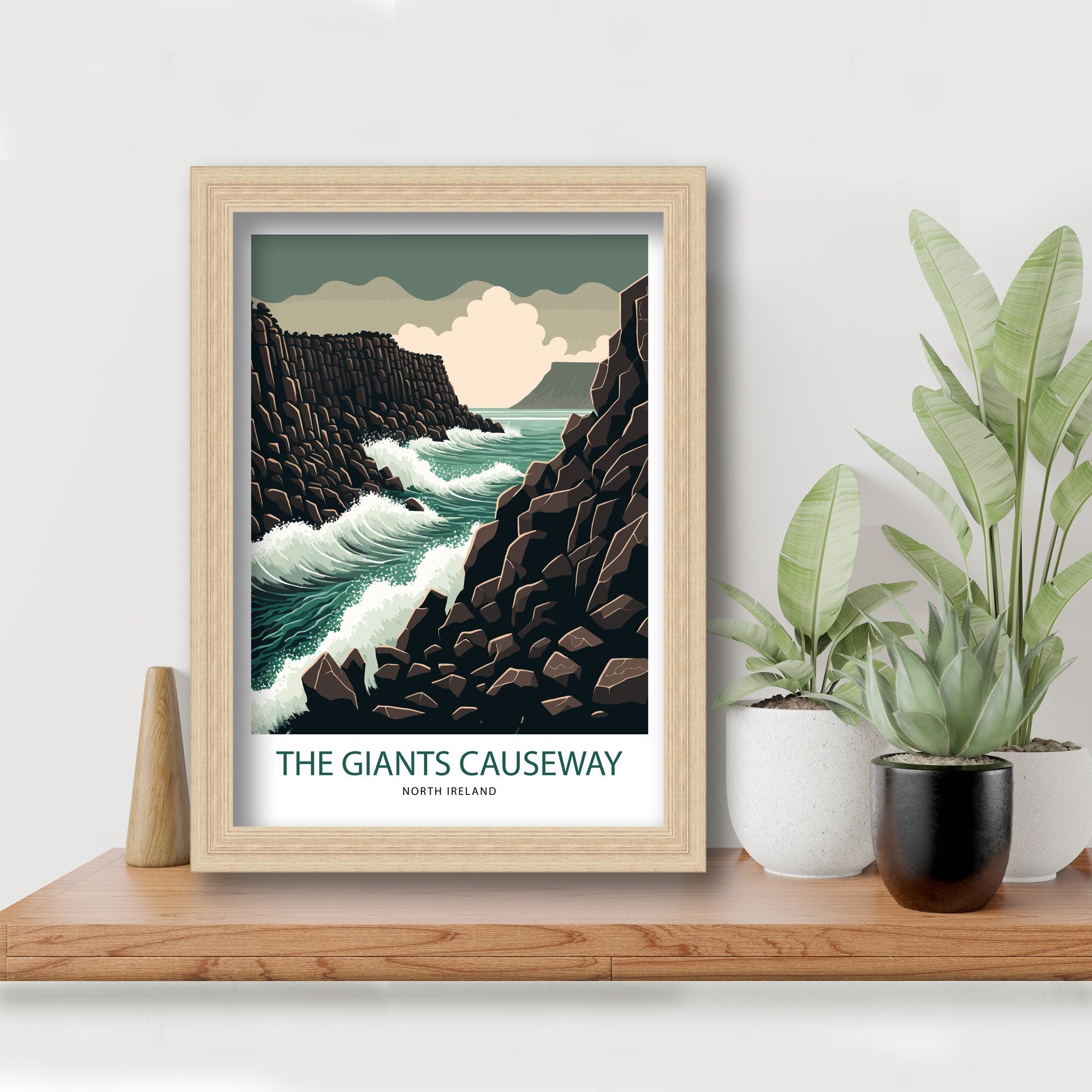Giants Causeway Travel Poster | Northern Ireland Wall Art