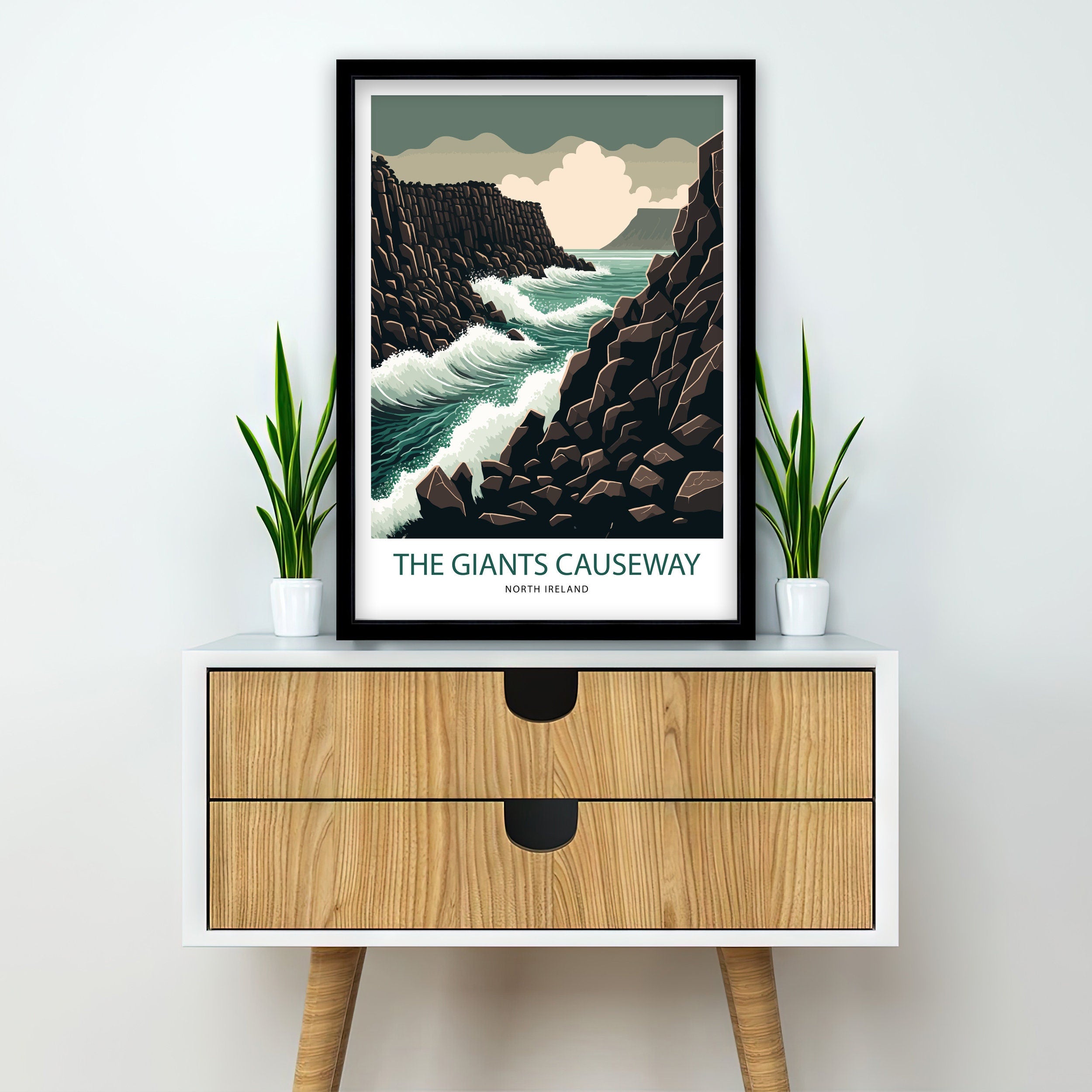 Giants Causeway Travel Poster | Northern Ireland Wall Art