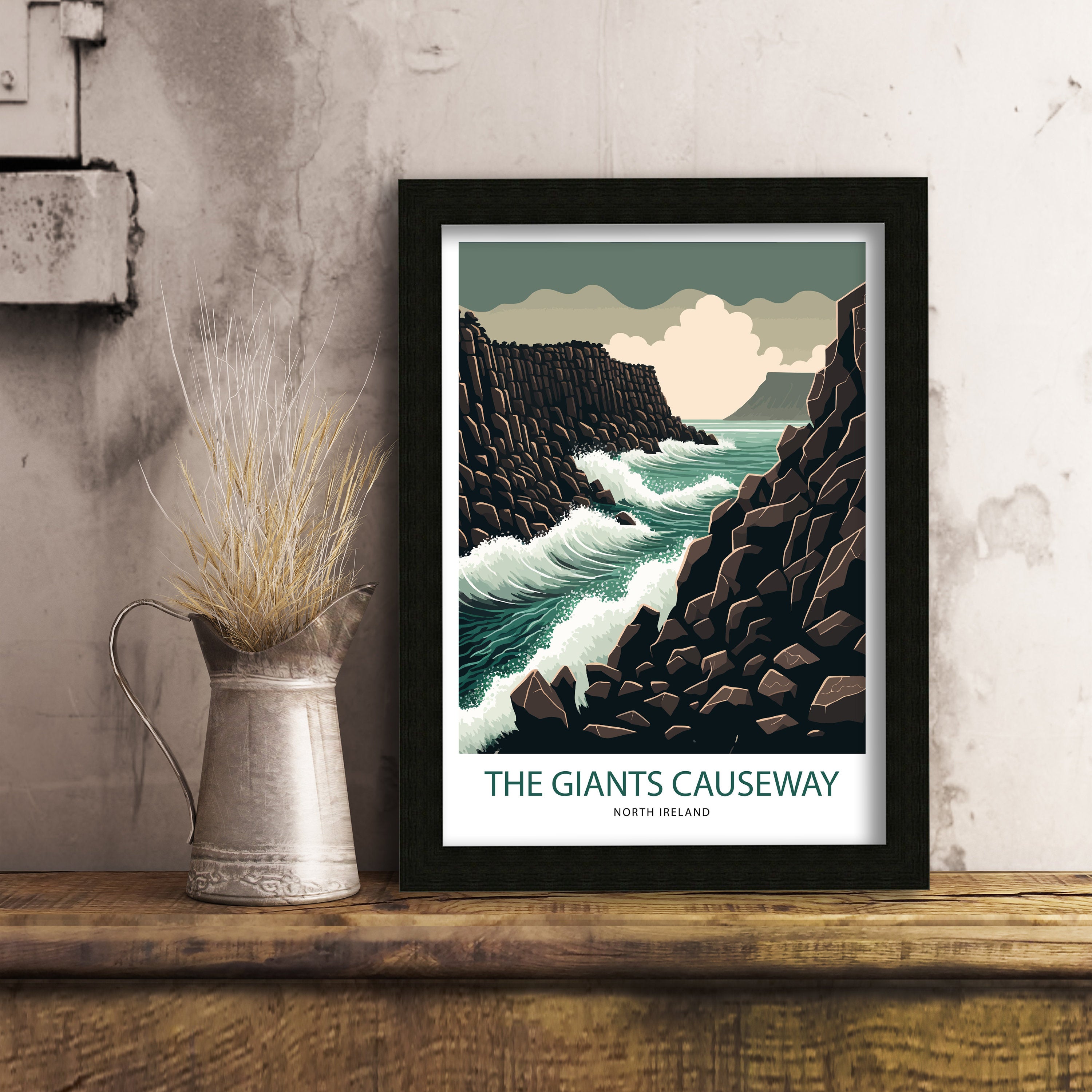 Giants Causeway Travel Poster | Northern Ireland Wall Art