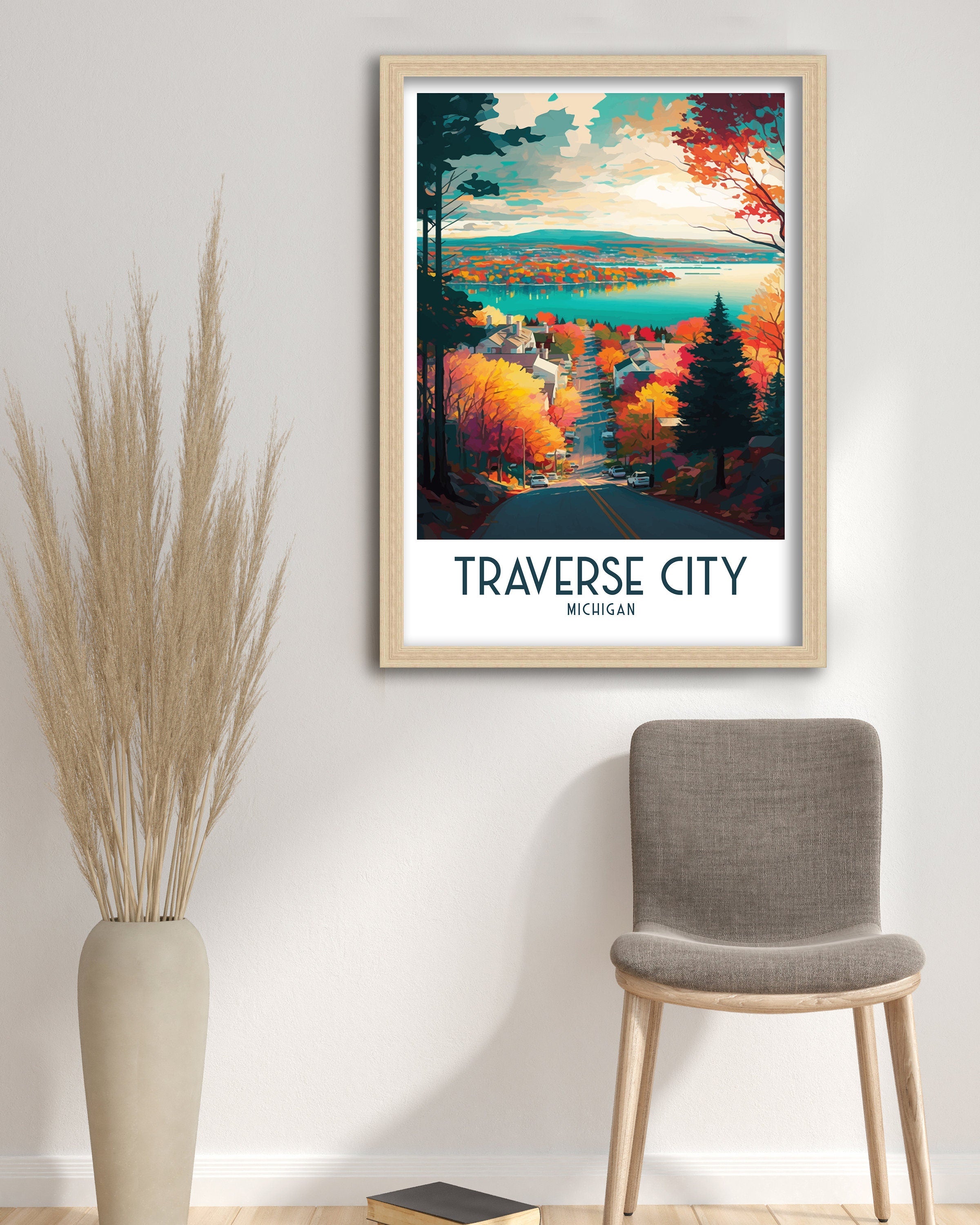 Michigan Travel Poster | Traverse City Art Print
