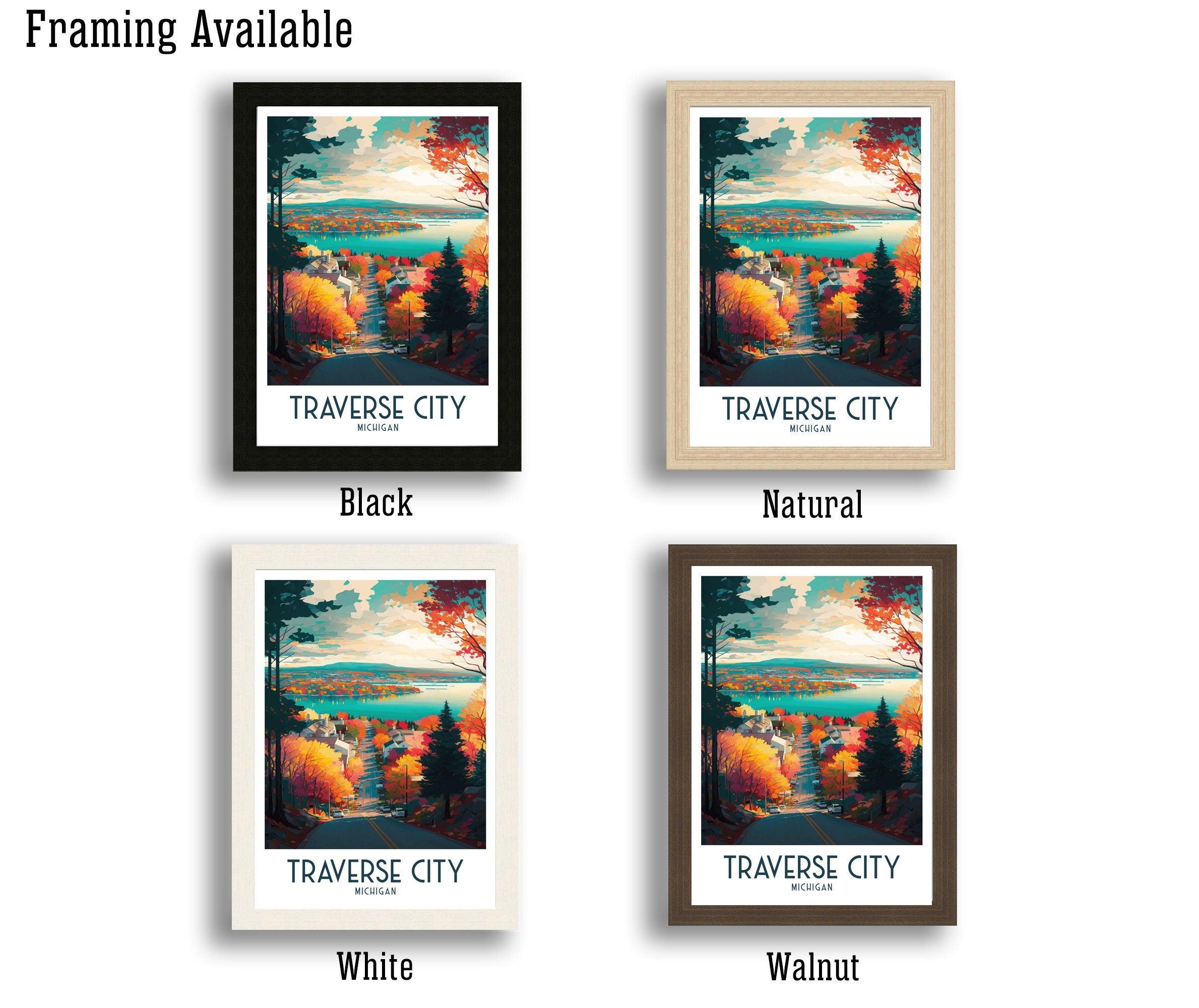 Michigan Travel Poster | Traverse City Art Print