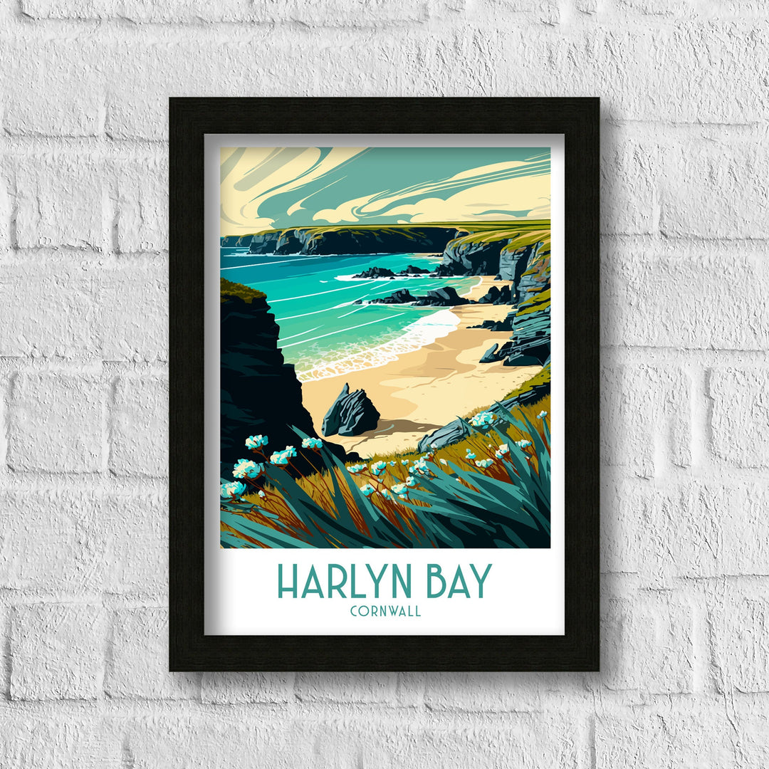 Harlyn Bay Travel Poster