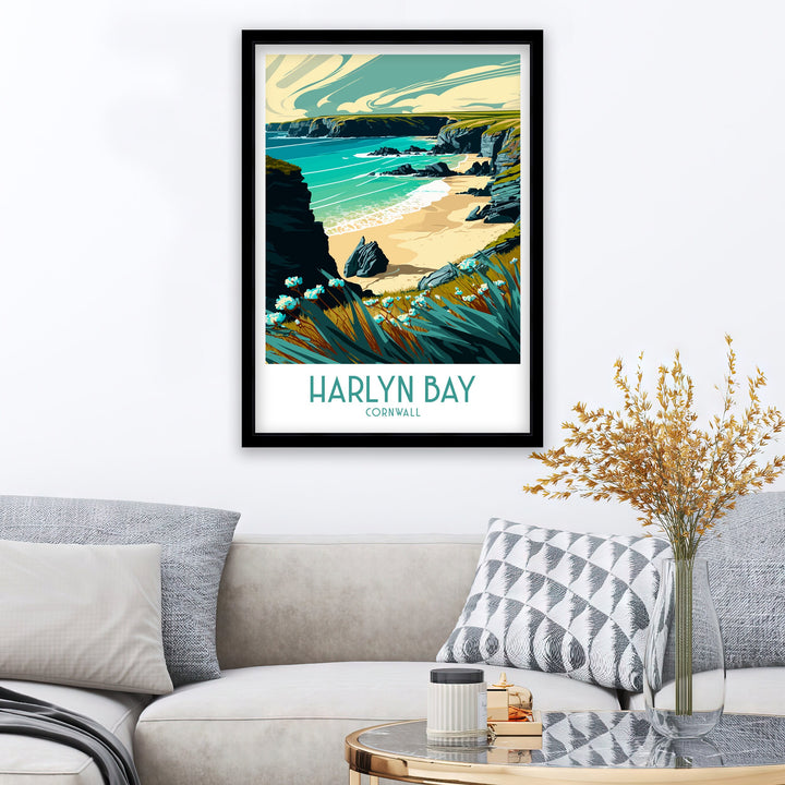 Harlyn Bay Travel Poster