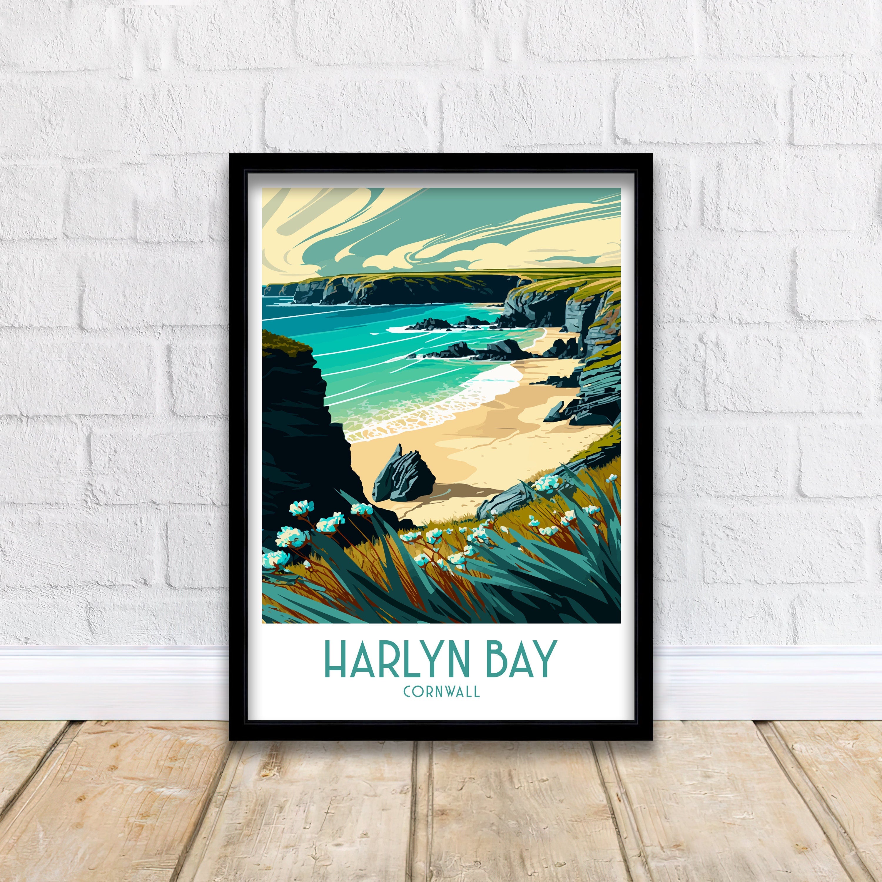 Harlyn Bay Travel Poster