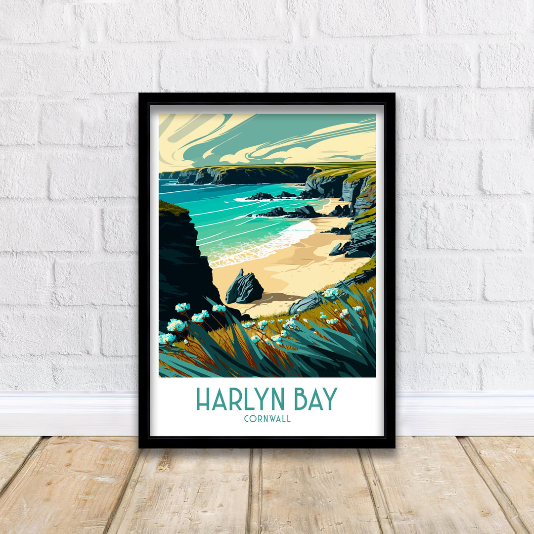 Harlyn Bay Travel Poster