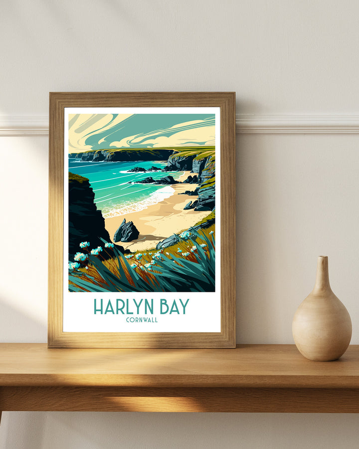 Harlyn Bay Travel Poster