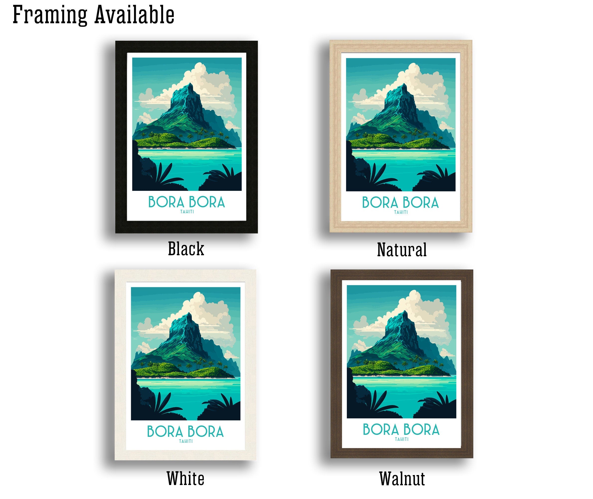 Bora Bora Travel Poster | French Polynesia Wall Art