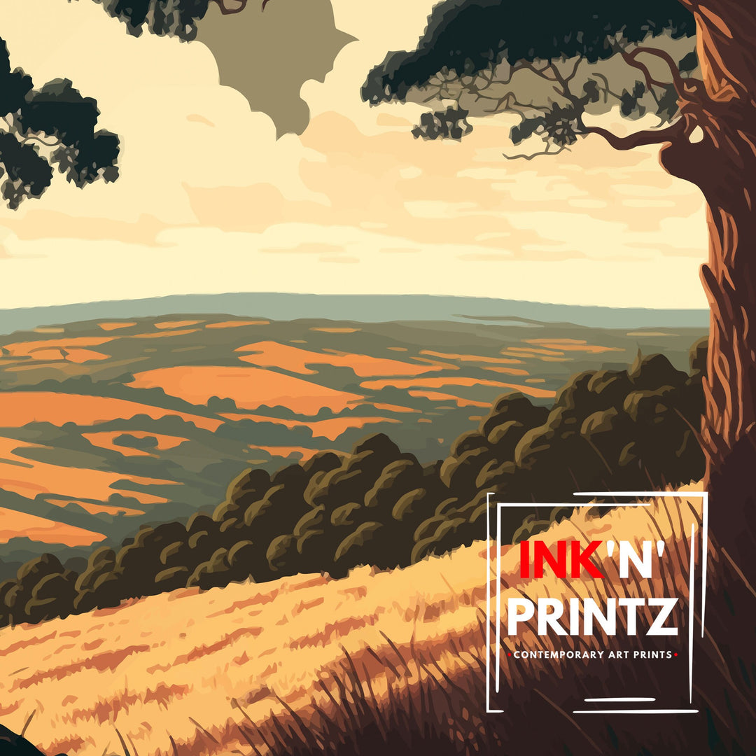 Quantock Hills Travel Poster