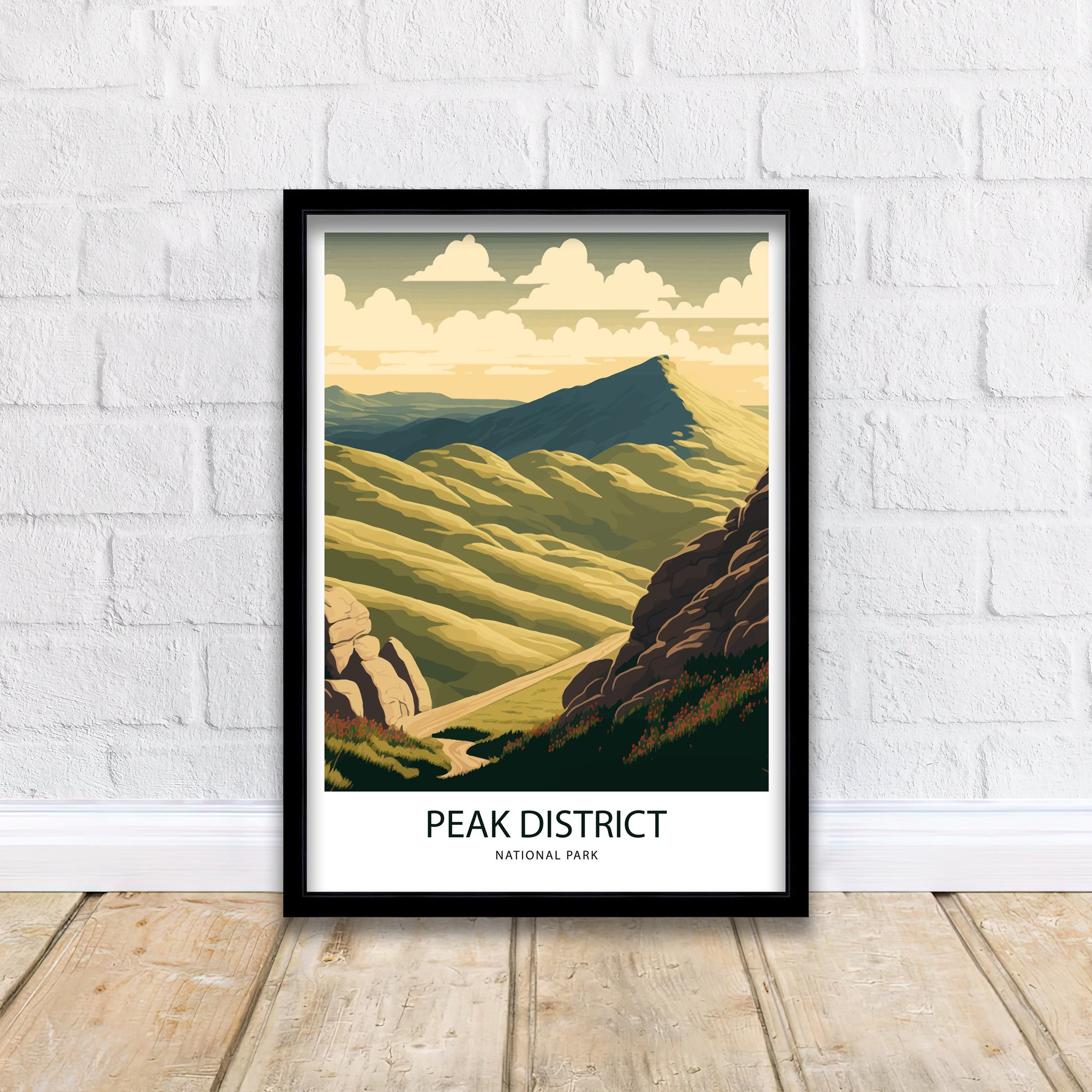 Peak District Art Print | England Landscape Travel Poster