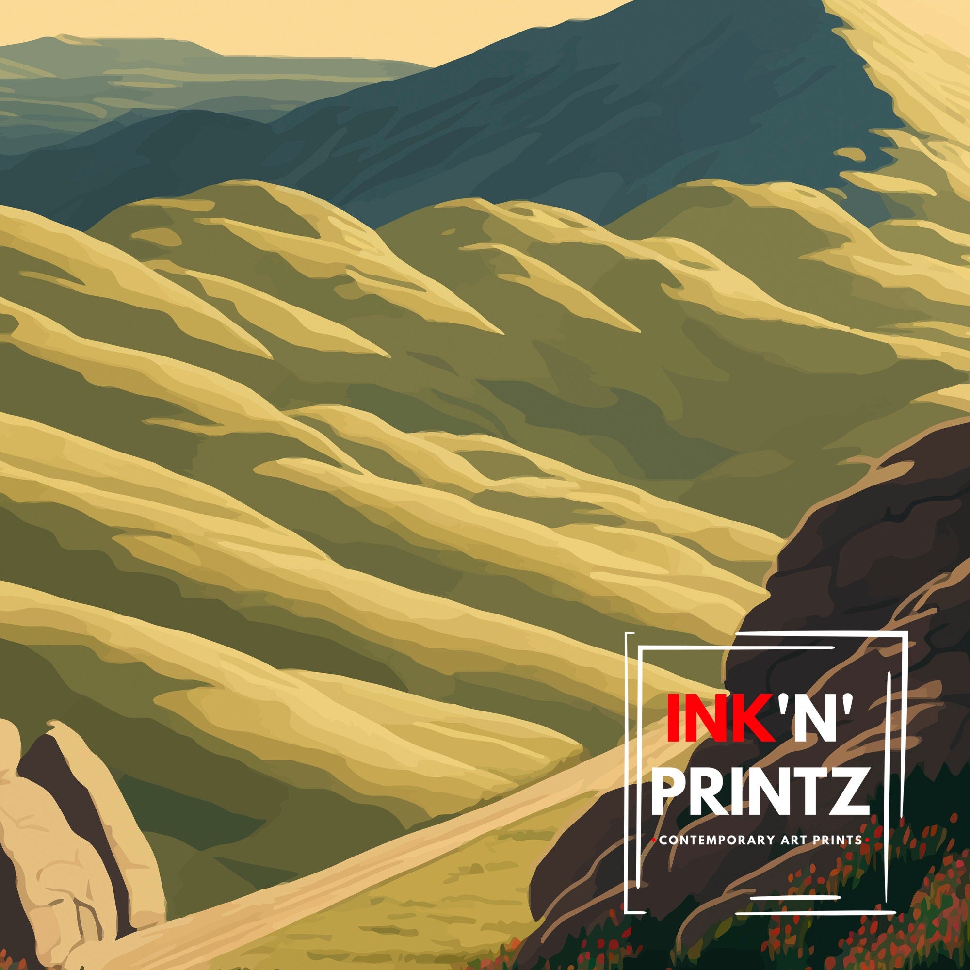 Peak District Art Print | England Landscape Travel Poster